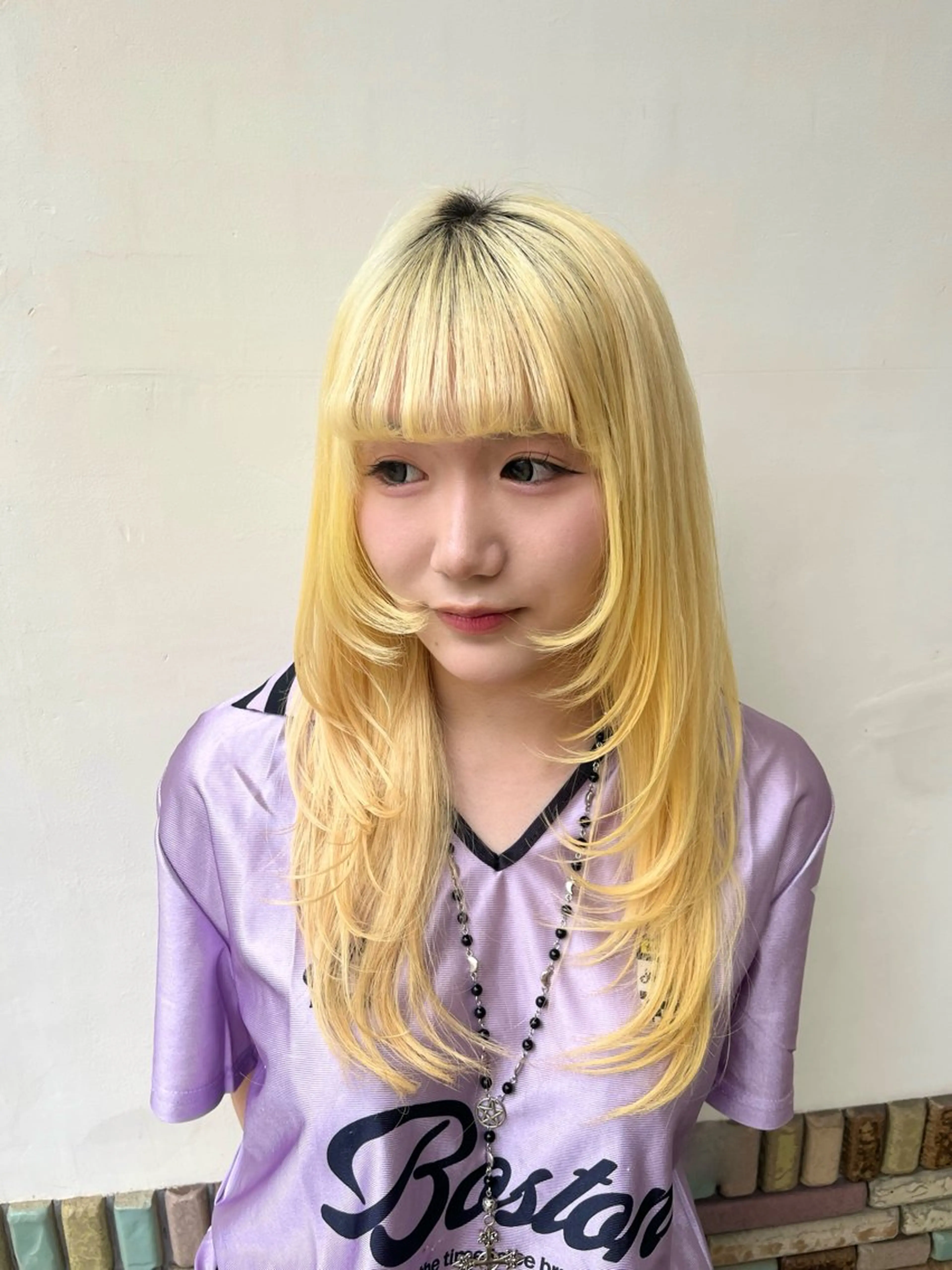 ロング 顔まわりレイヤー 顔周りカット レイヤーカット 【艶髪カラー】 omiのヘアスタイル