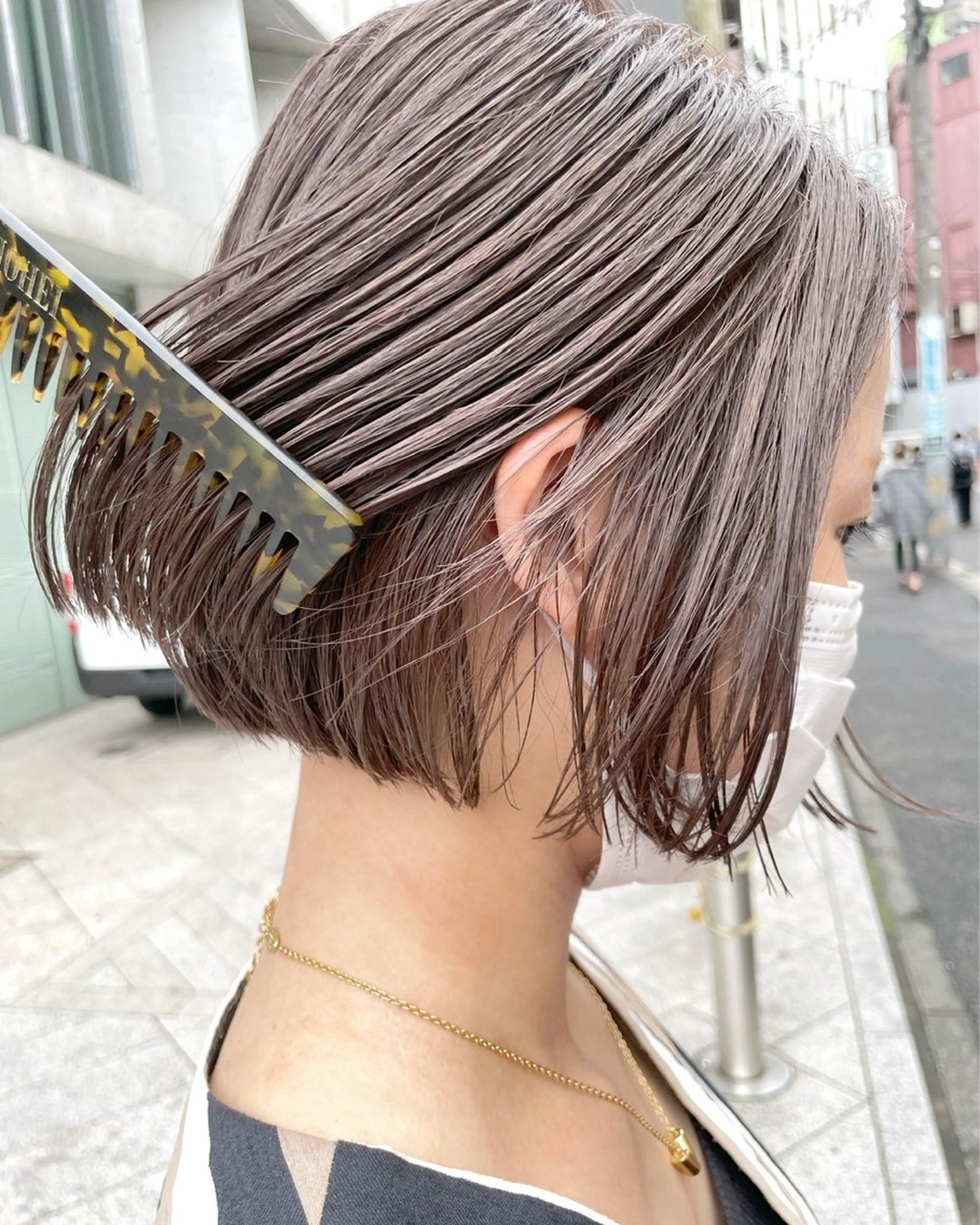 ショート カラー ベージュカラー ミルクティーベージュ ブリーチなし ダブルカラー/ゆなのヘアスタイル