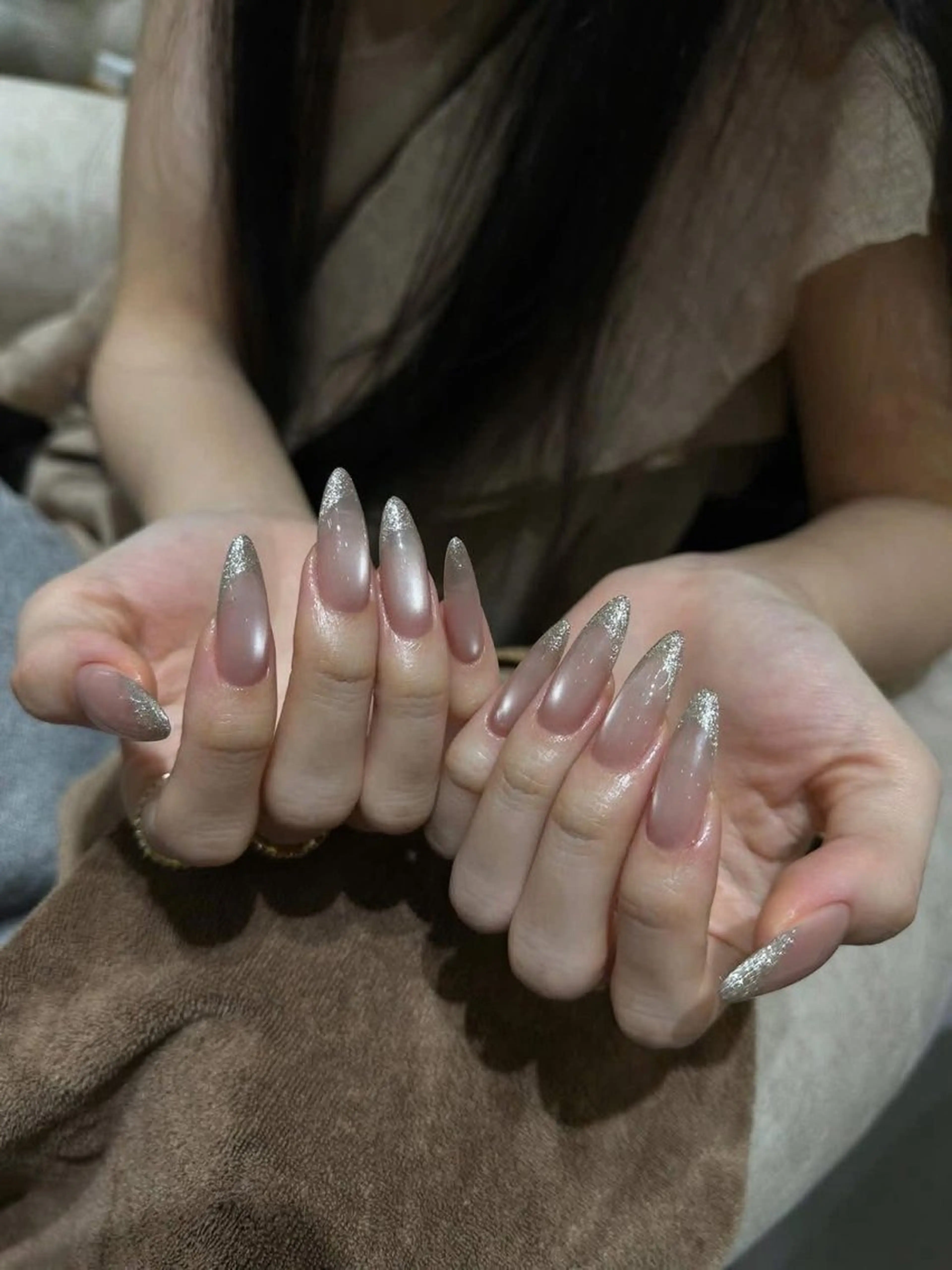 ネイル チークネイル フレンチネイル グラデーション 韓国ネイル マグネットネイル ハンドネイル Kitty1689 Kittyのネイルデザイン