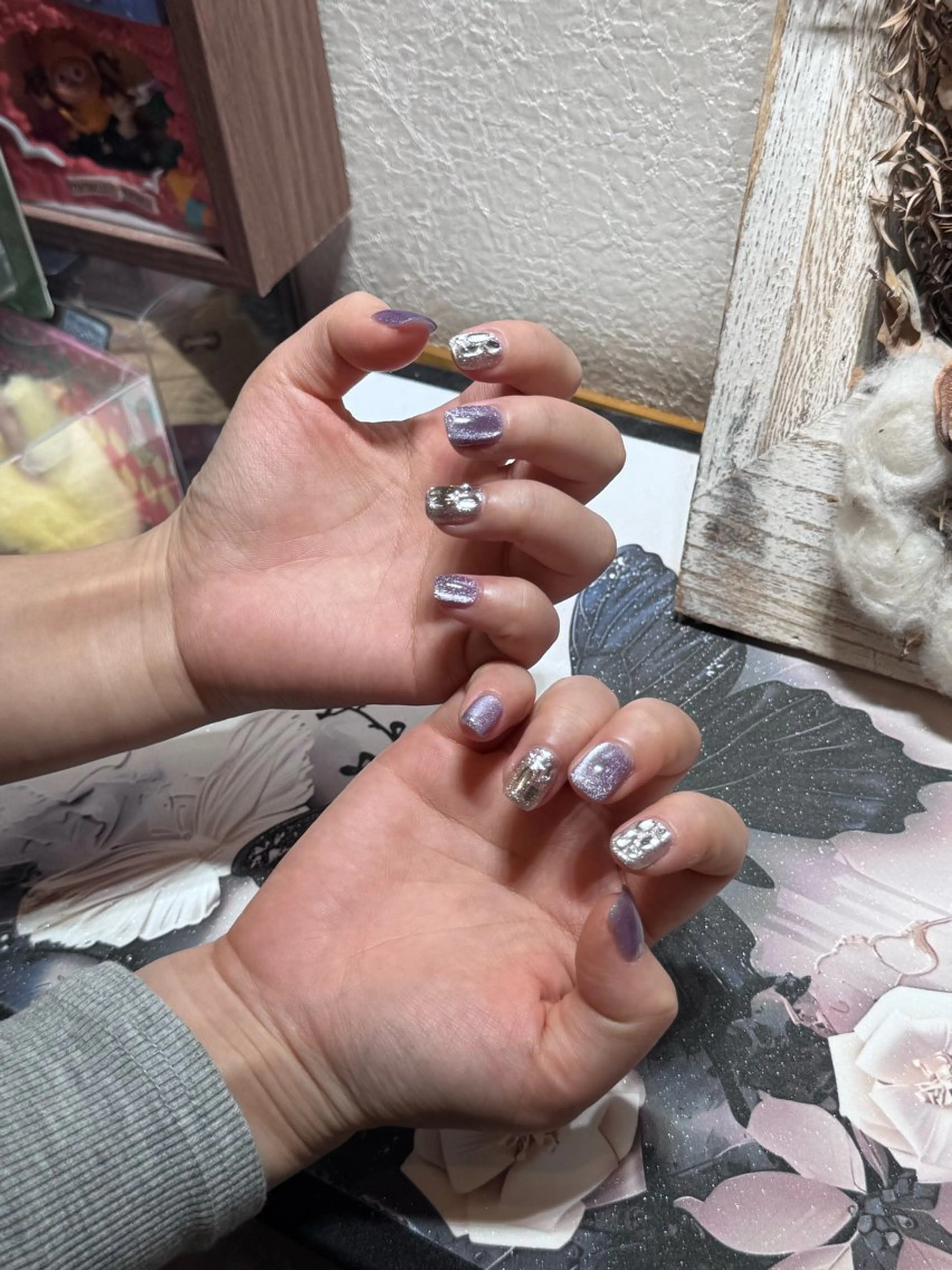 ネイル アートネイル フットネイル ジェルネイル ハート マグネットネイル Babarla Nailのネイルデザイン