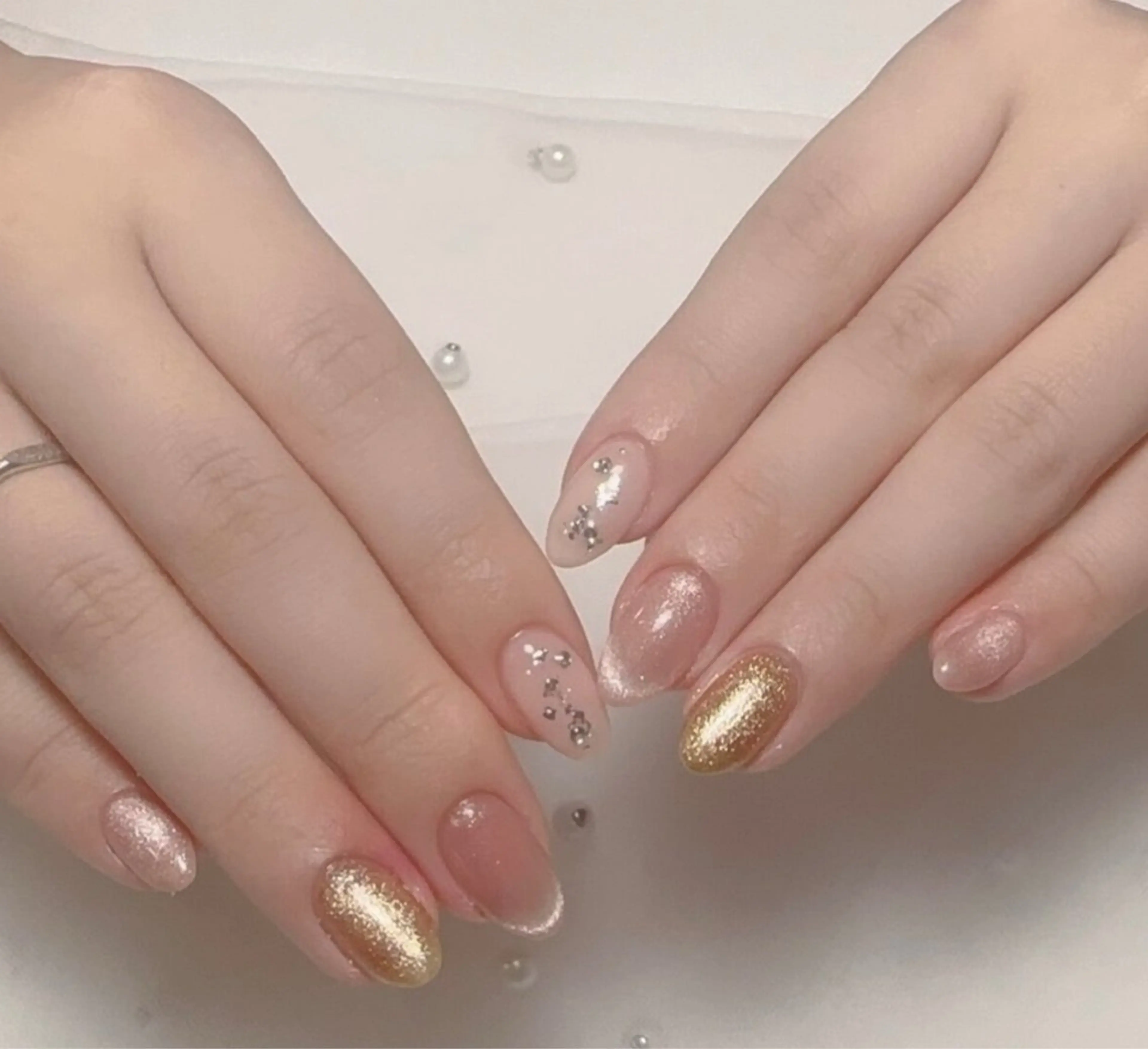 ネイル アートネイル フレンチネイル ジェルネイル グラデーション 韓国ネイル 村中 ハナのネイルデザイン