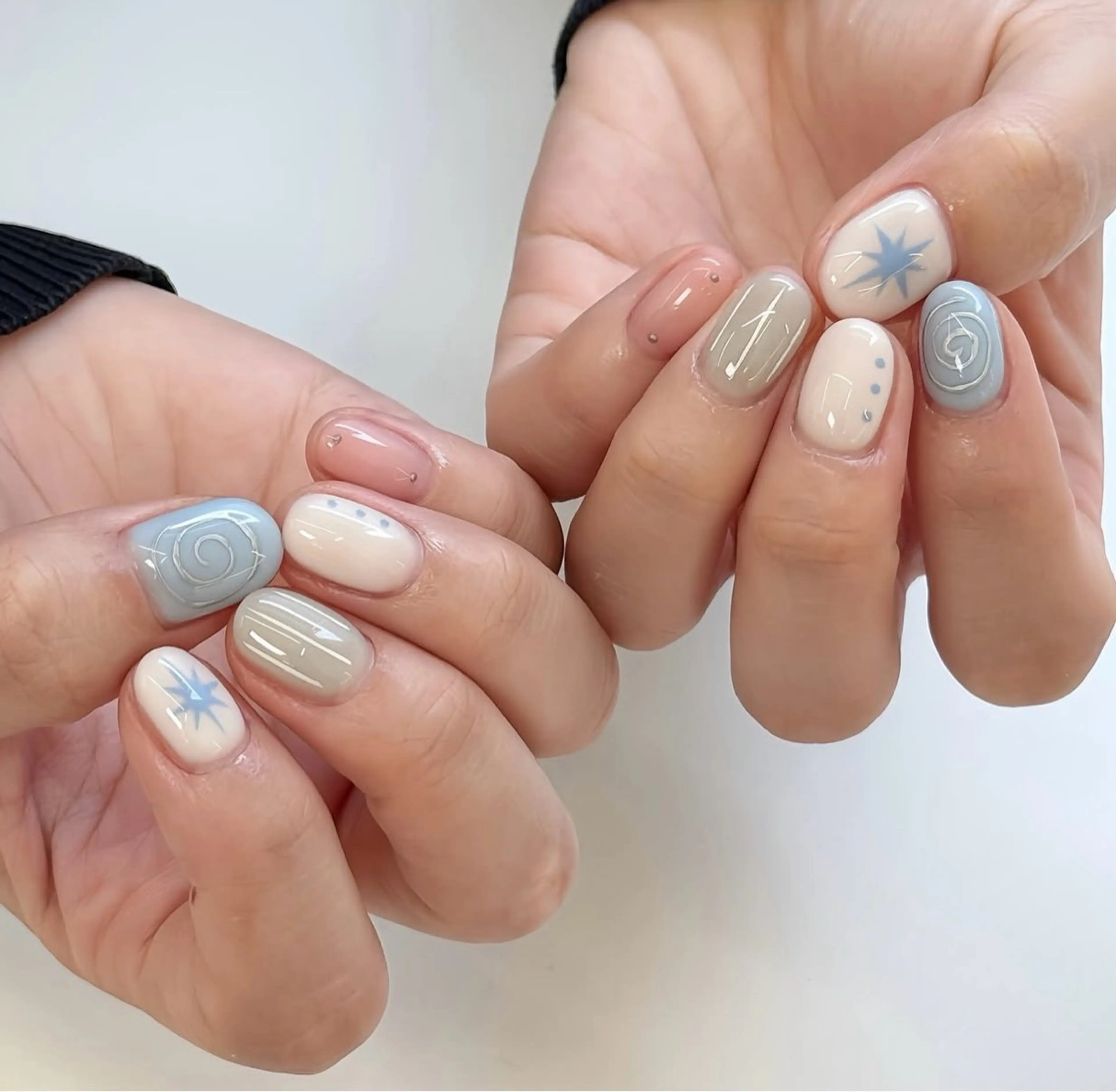 ネイル 韓国ネイル 持ち込み ニュアンスネイル ネイルチップ ハンドネイル TABI ANA.CHUOのネイルデザイン