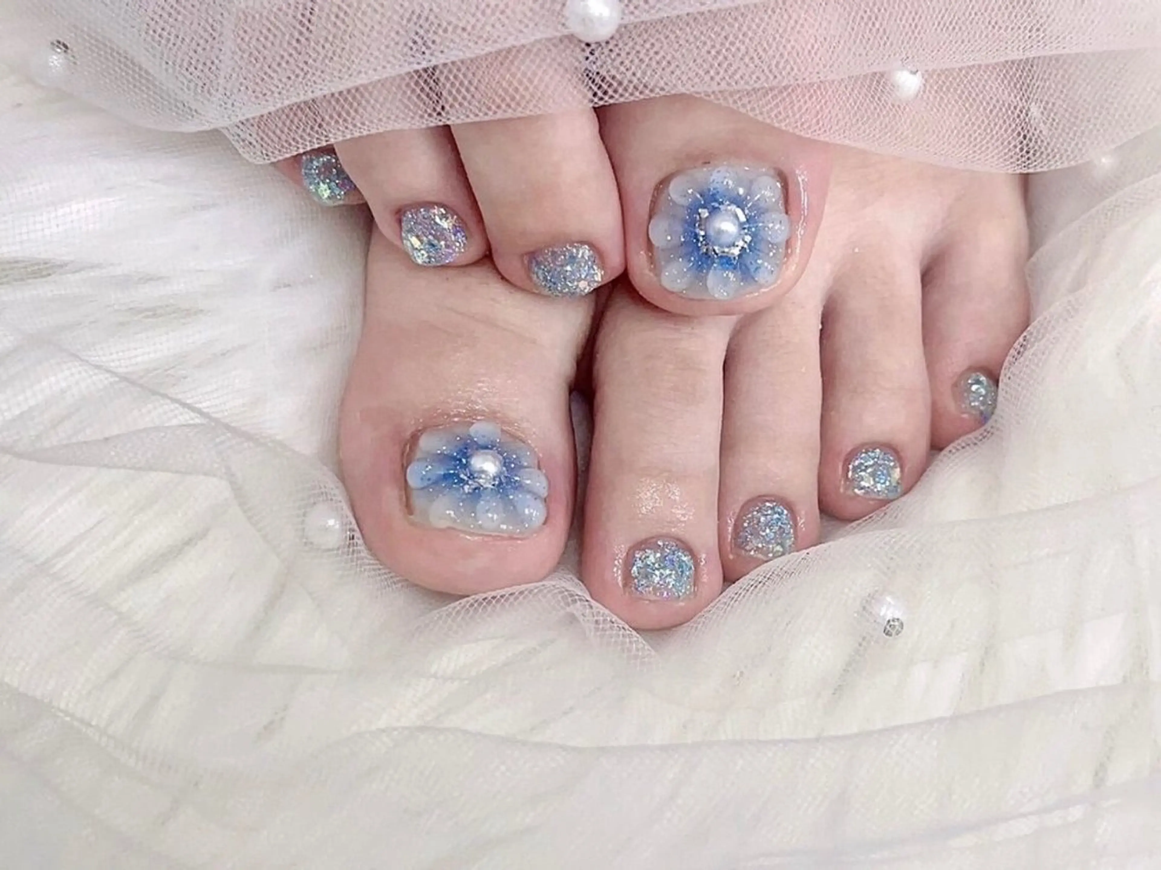 メンズ ネイル アートネイル フレンチネイル ジェルネイル キラキラネイル パラジェル フットネイル Bloom スカルプ専門店のネイルデザイン