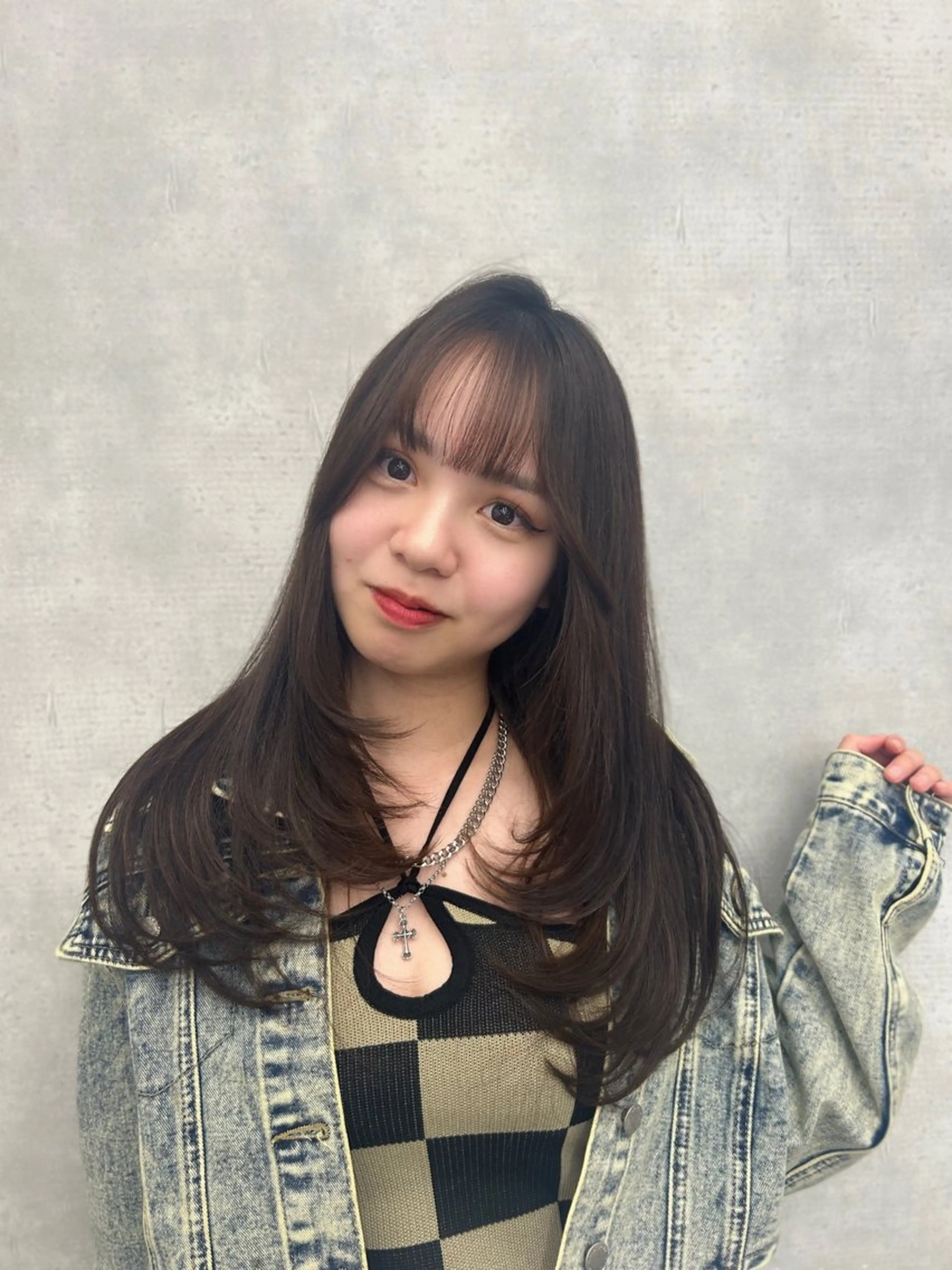 ロング レイヤーカット カット 縮毛矯正 大人レイヤー/艶美髪 🇺🇸TOMONAのヘアスタイル