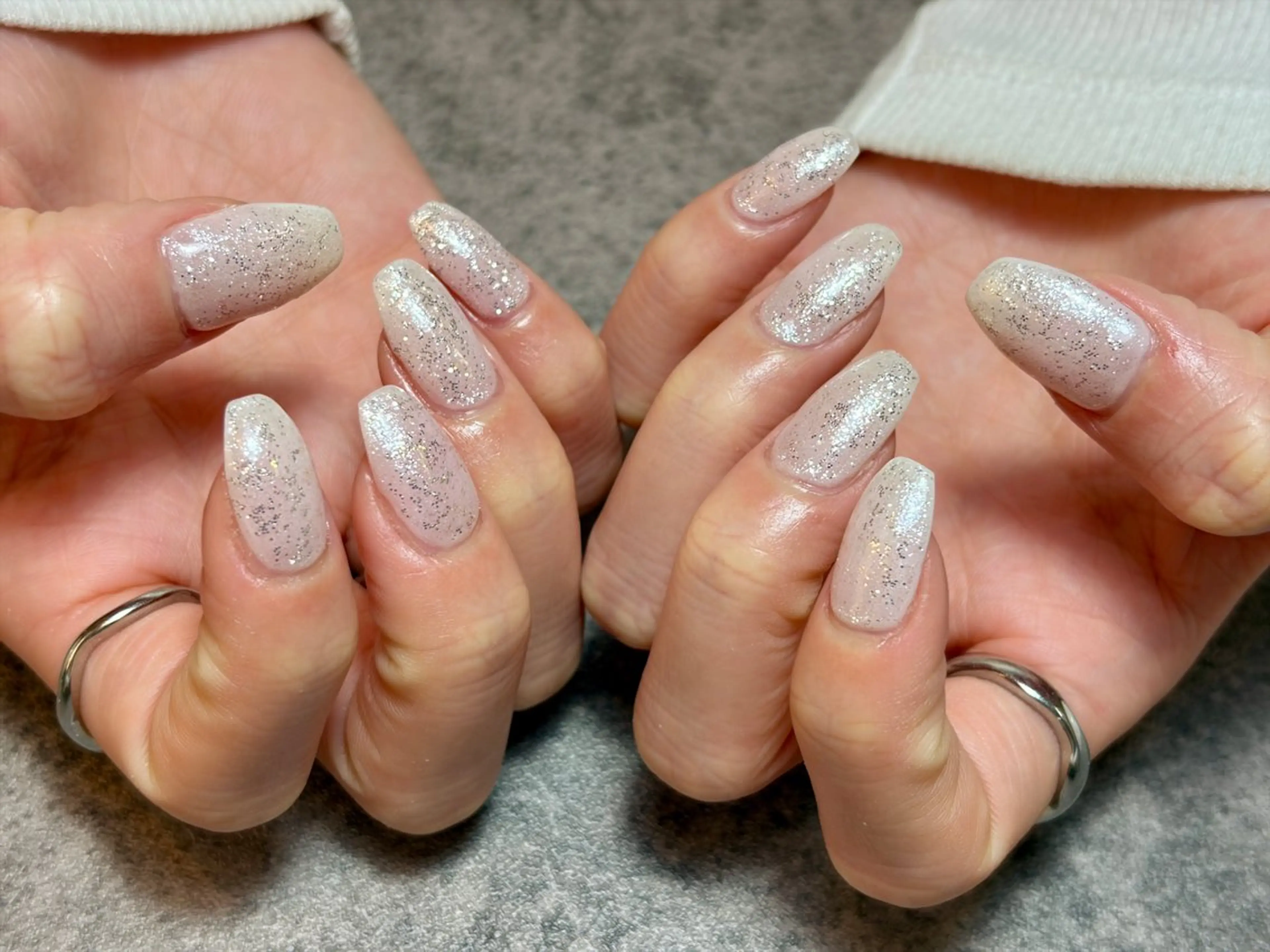 ネイル ラメ(グリッター) ハンドネイル GéRanium Harukaのネイルデザイン