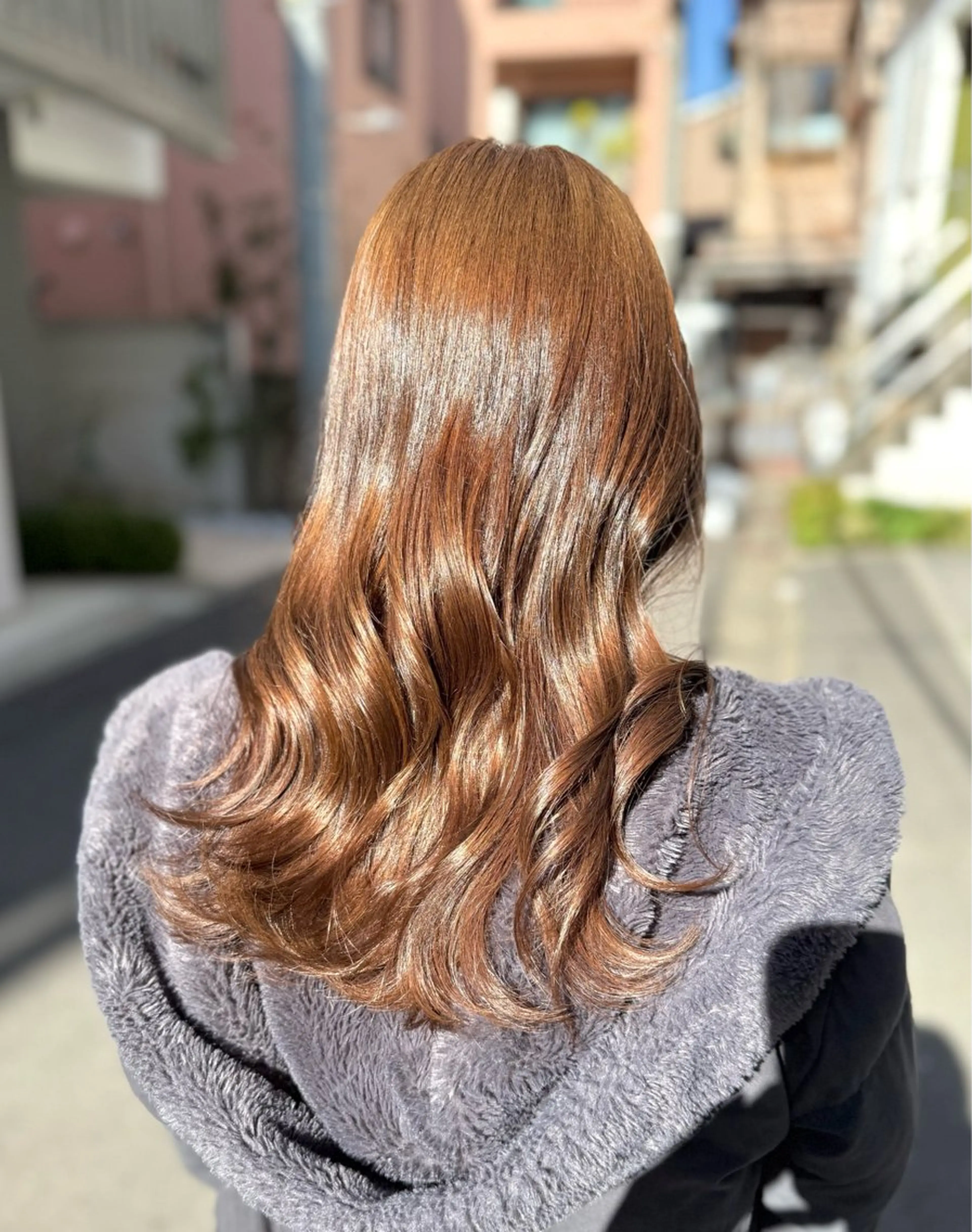 ミディアム カラー ベージュカラー ブリーチ ダブルカラー ブリーチなしカラー カット ヘアカラー トリートメント グレージュ/レイヤー /韓国ヘア/RISAのヘアスタイル