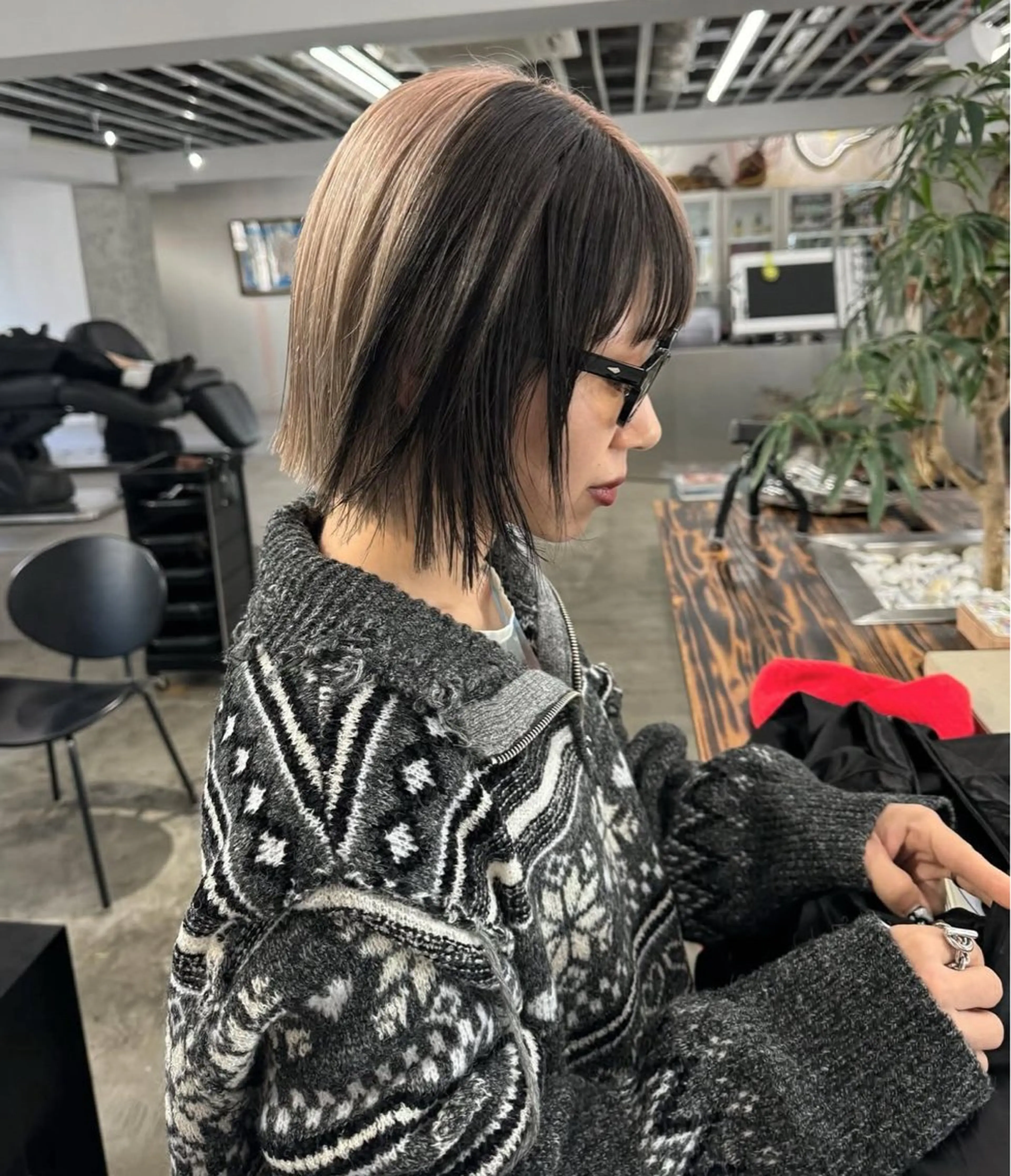 ミディアム カラー パーマ ヘアアレンジ メンズ 心斎橋美容室 Junのヘアスタイル