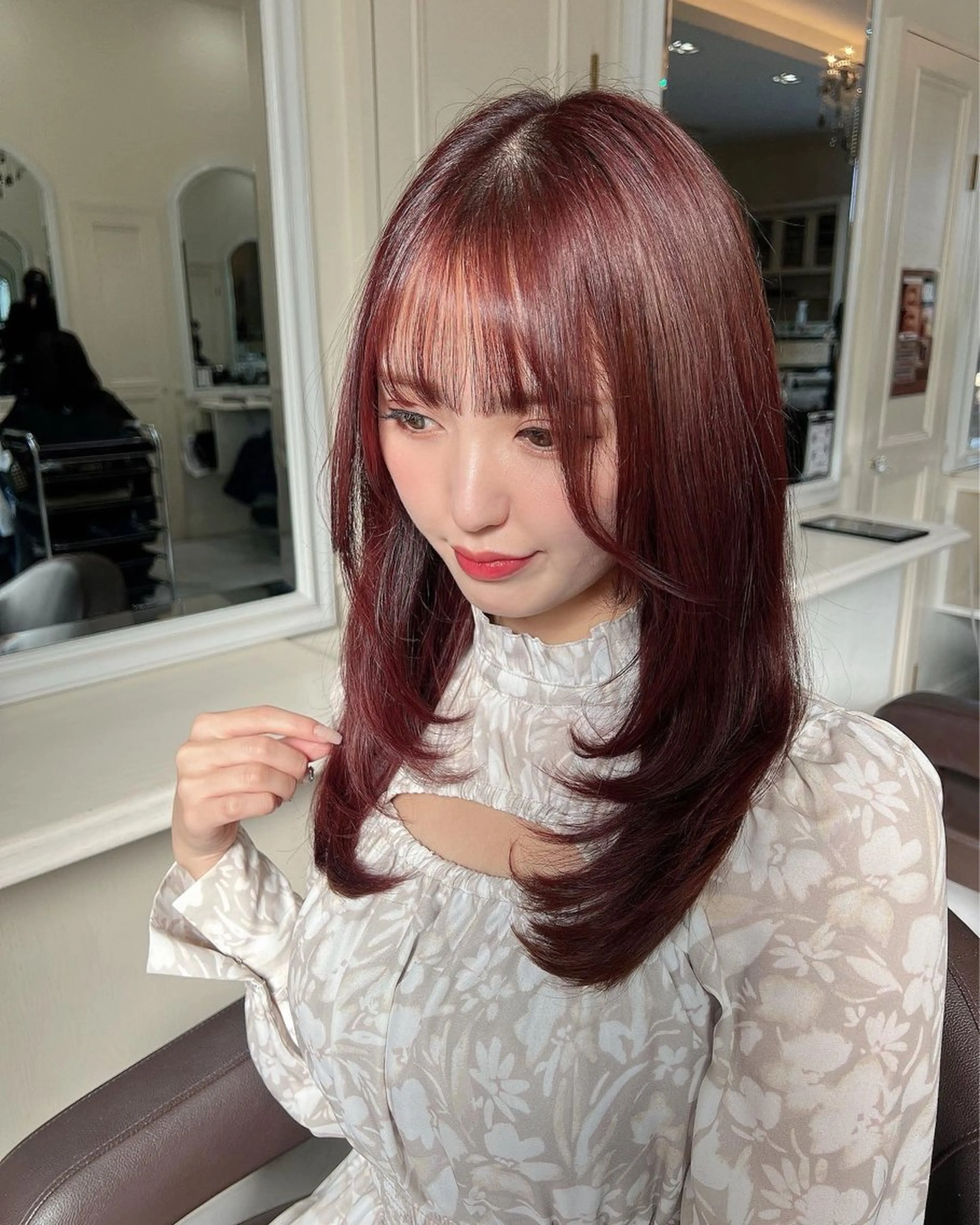 ロング カラー カット Salon de With 浅見友梨香のヘアスタイル