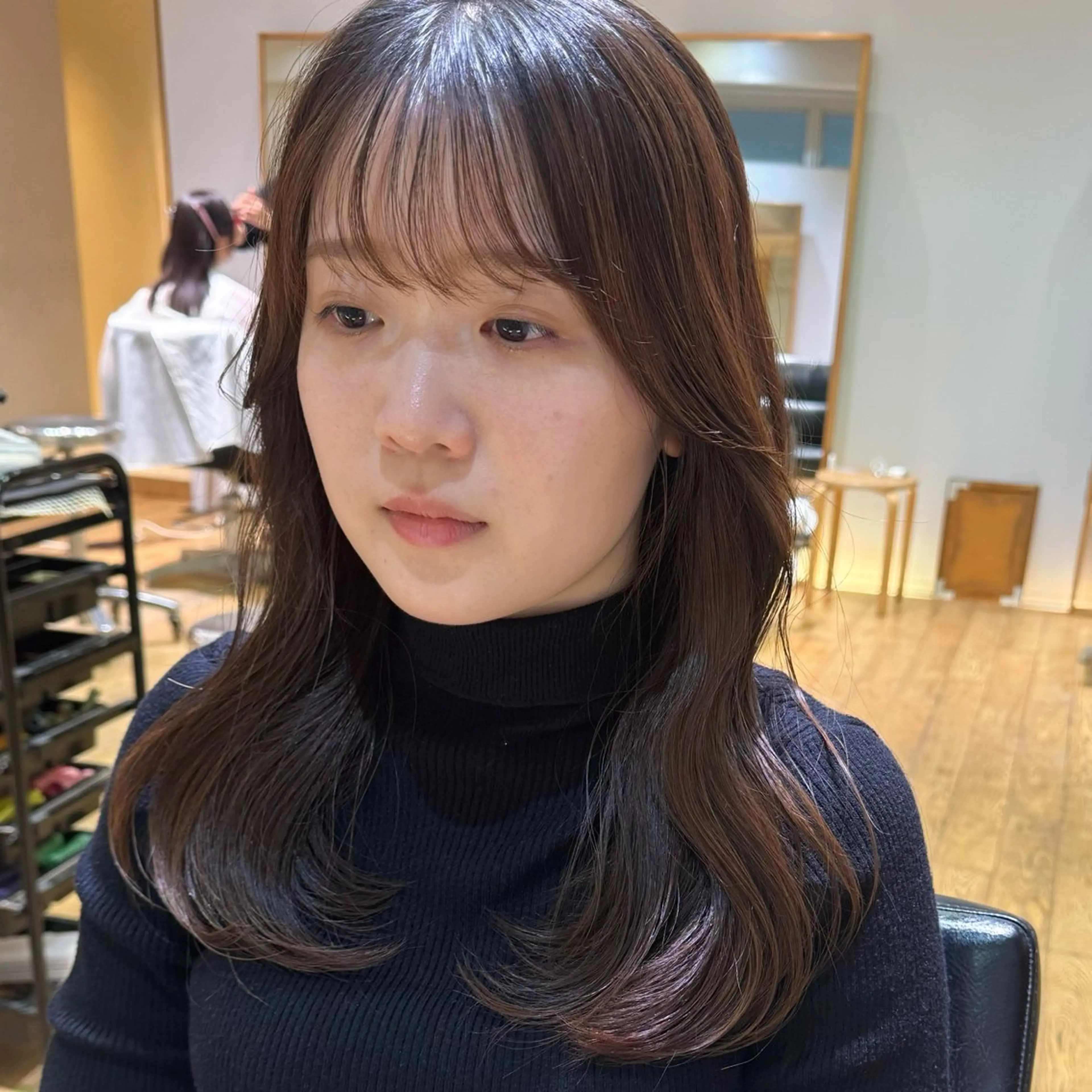 ミディアム パーマ ミディアムパーマ カット パーマ 大橋 芽衣のヘアスタイル