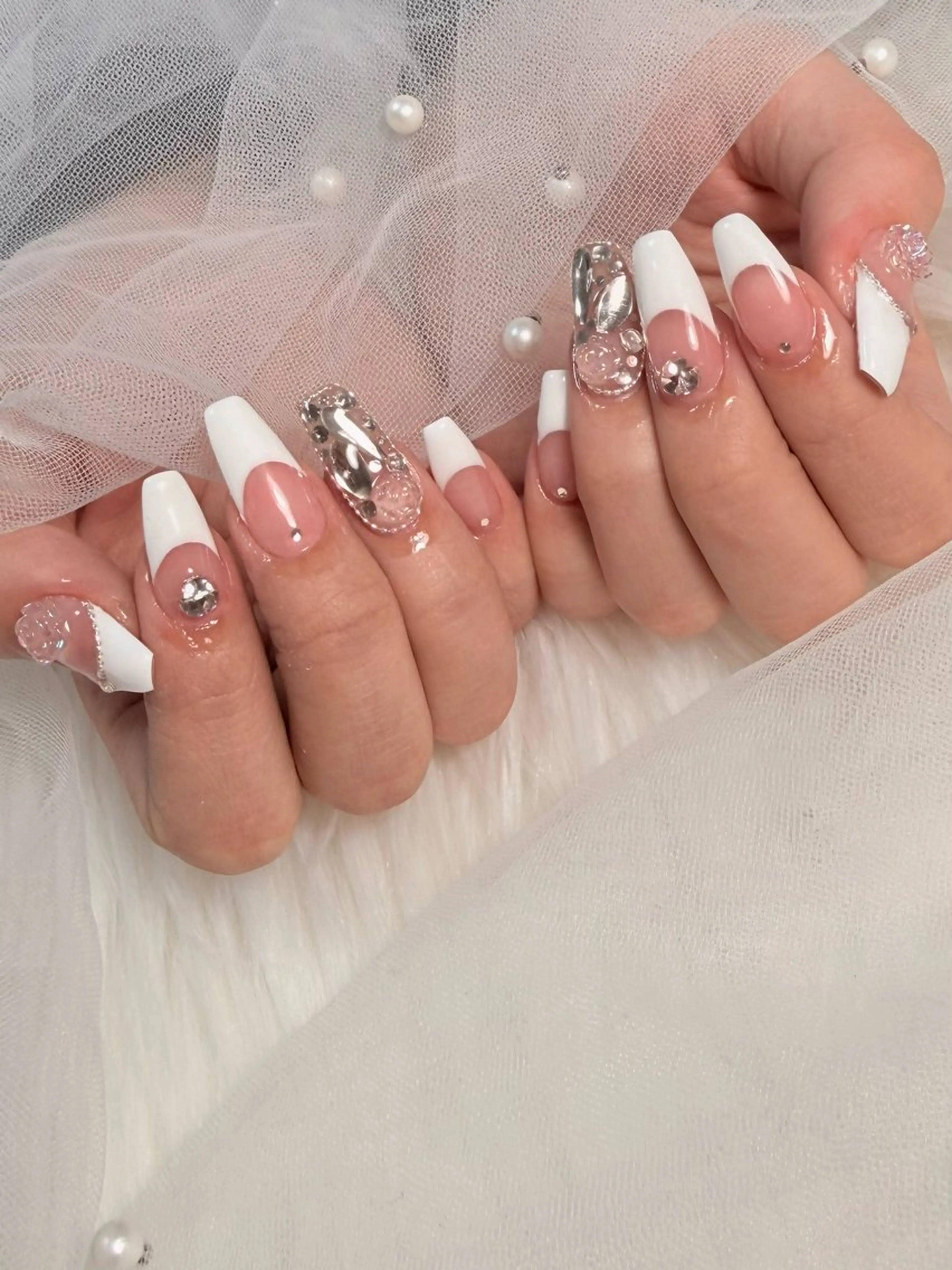 ミディアム 韓国風ヘア ハンドネイル 🌹Belle Nail🌹のネイルデザイン