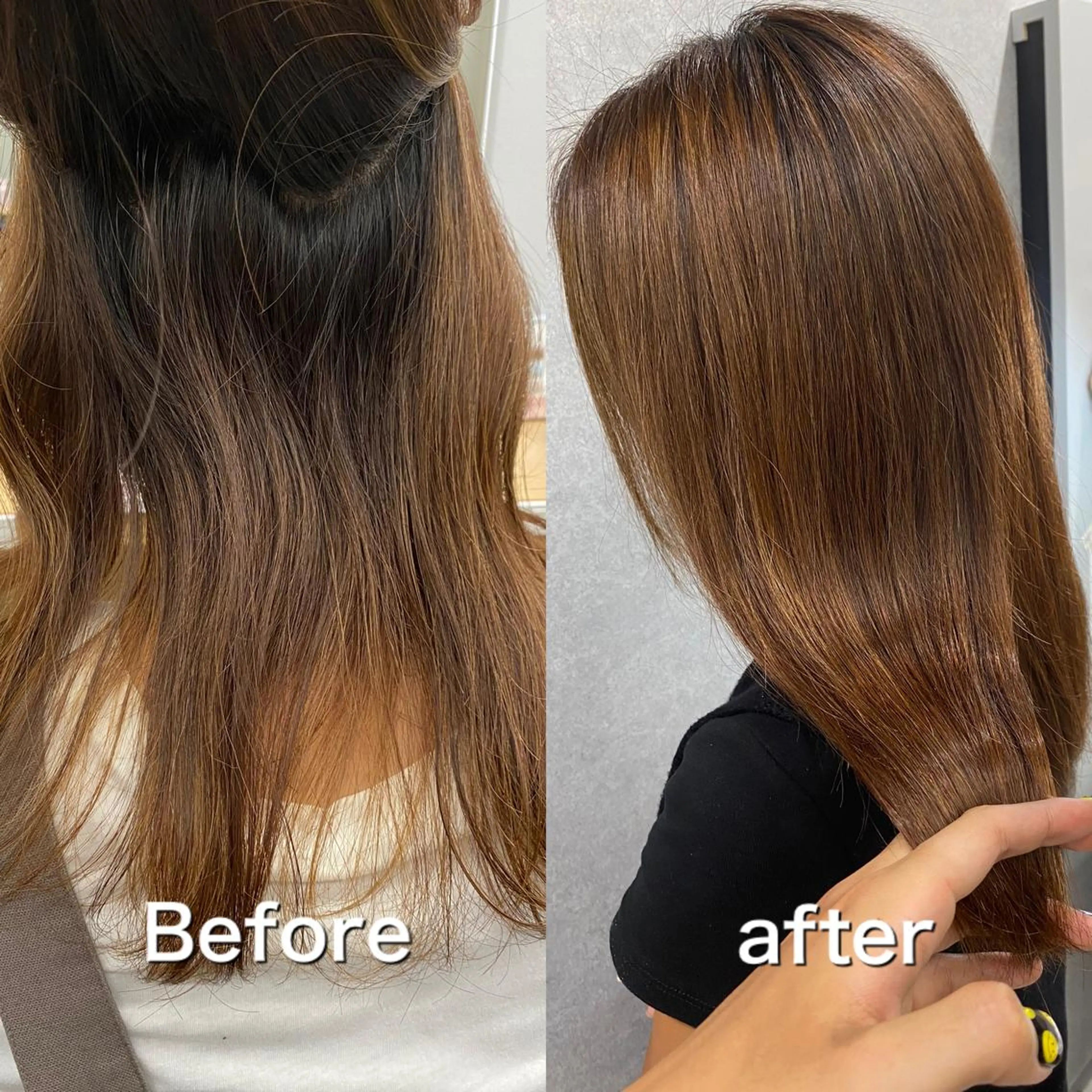 セミロング カット 縮毛矯正 AVANCE京橋所属・ハイトーンヘア/ 島崎　タクミのヘアスタイル