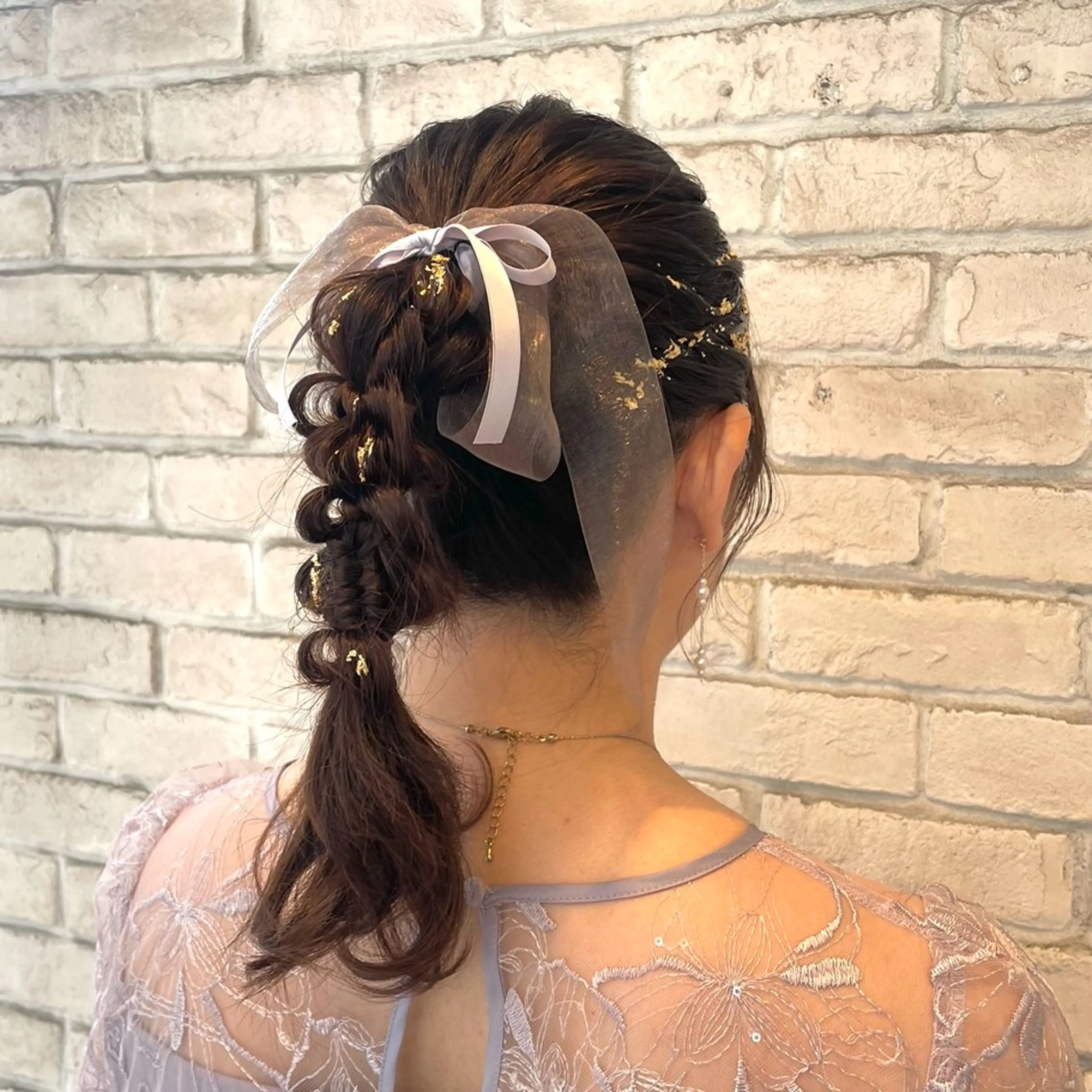 ミディアム ヘアアレンジ ヘアセット 横浜パーマ🌐 暖色カラー🍒もえかのヘアスタイル