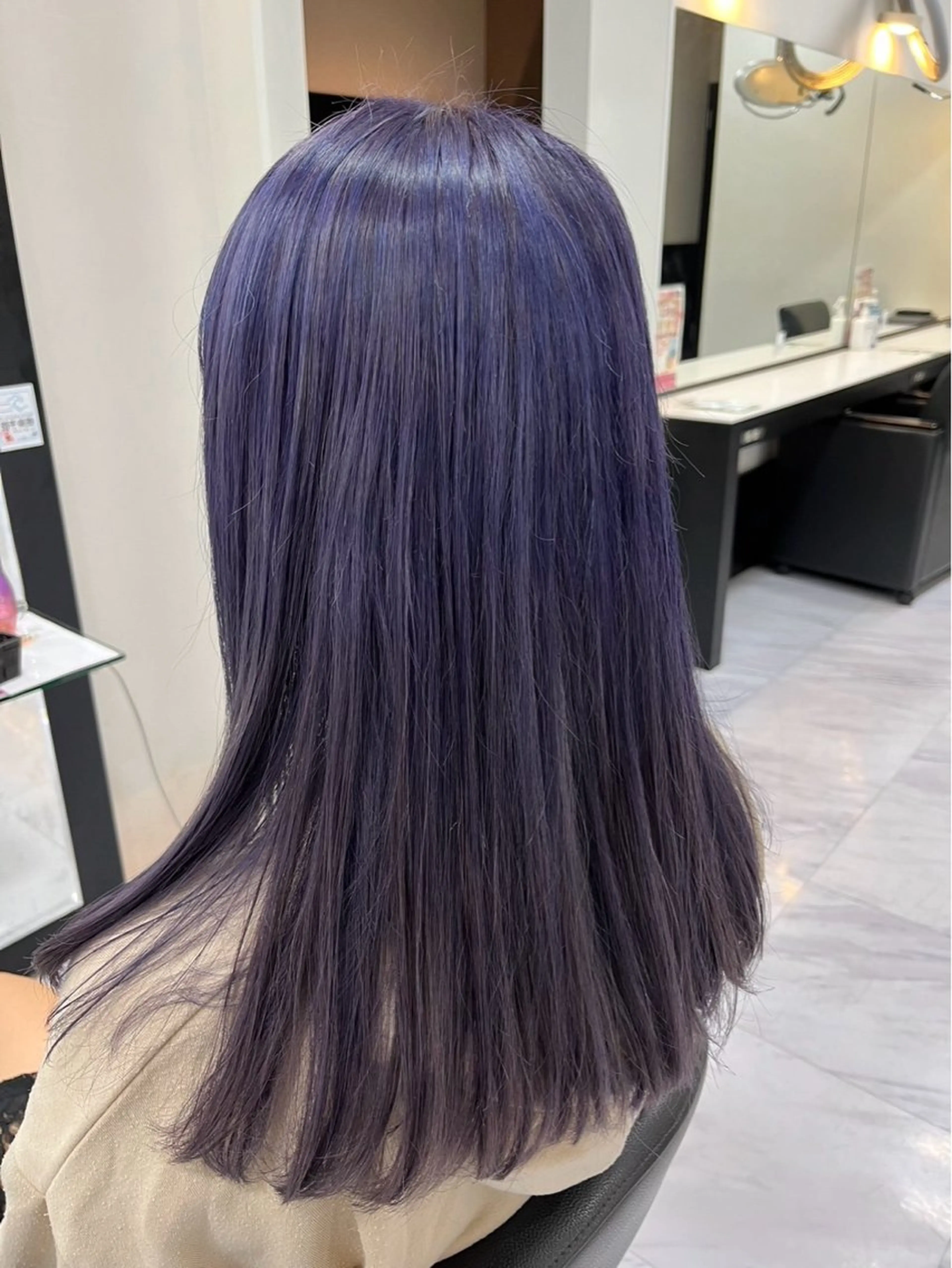 ロング カラー ブルーカラー ブルーラベンダー ラベンダーカラー 🐥くまがい💛 ダブルカラー／パーマのヘアスタイル