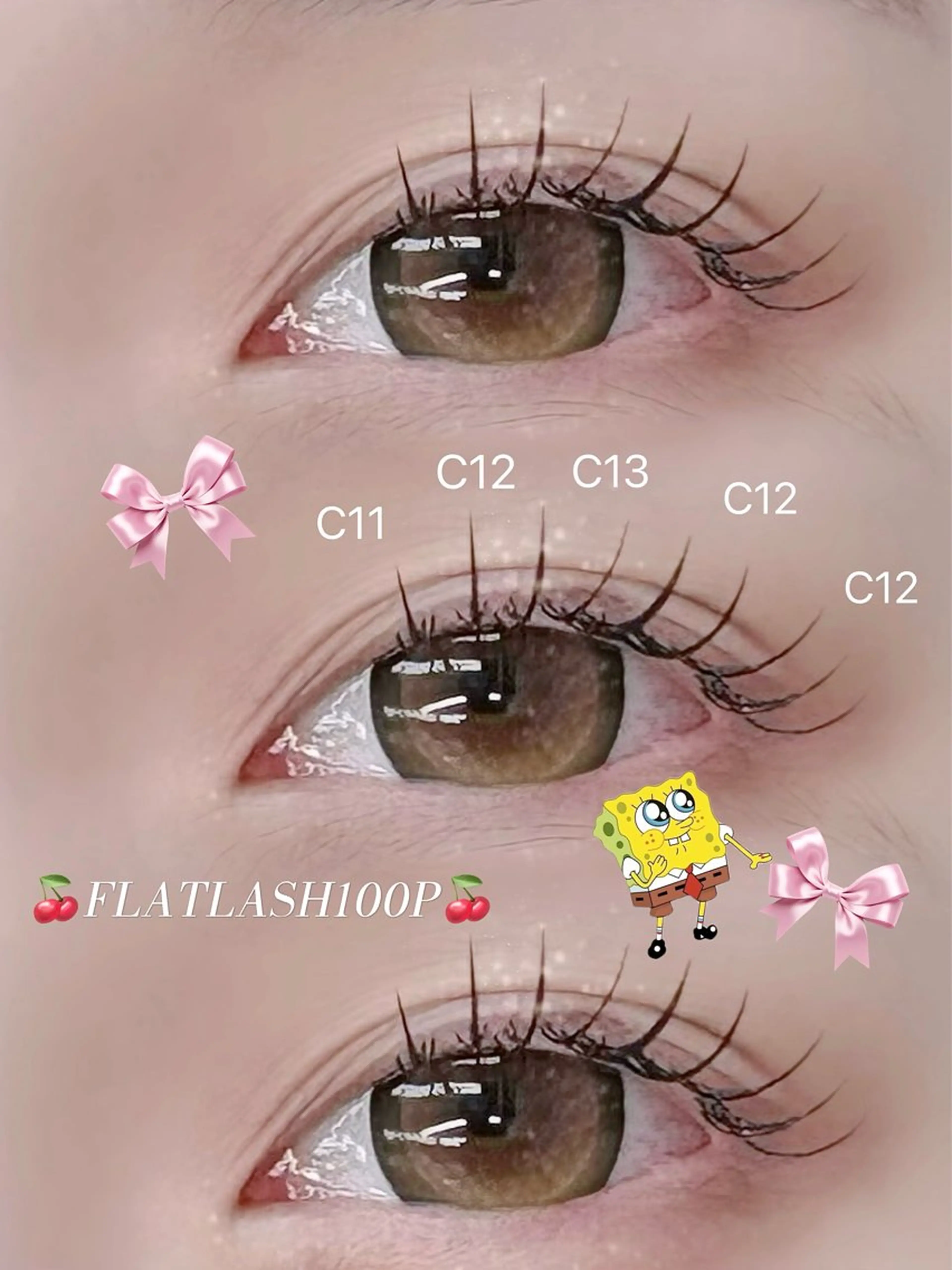 【ご新規様オフ無料🎀】フラットラッシュ🥀𓈒𓏸100本【美容液コーティング込み】束感仕上げ🍒◎口コミ特典あり🎁の写真