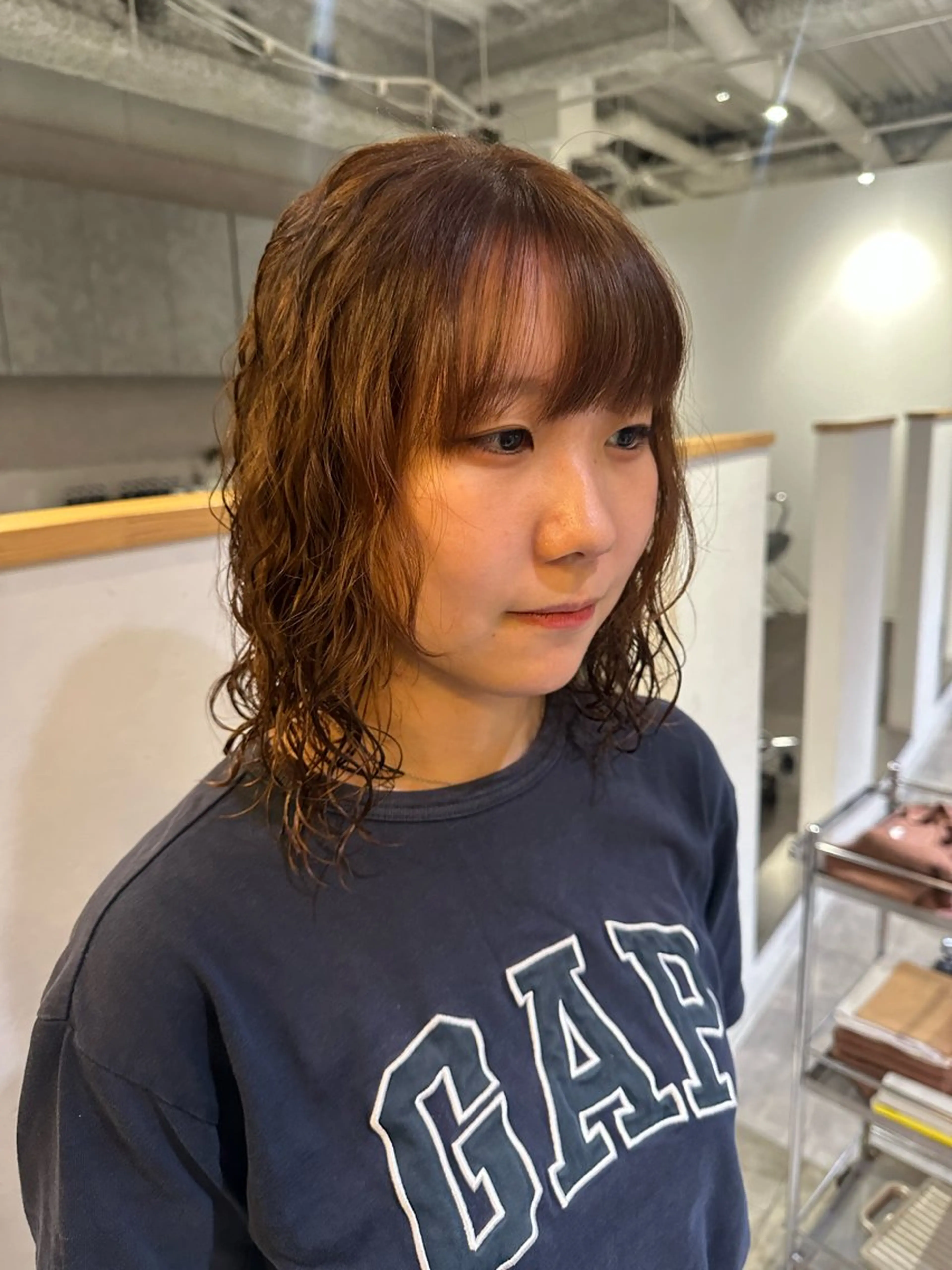 ミディアム パーマ パーマ 渚音 nanoのヘアスタイル