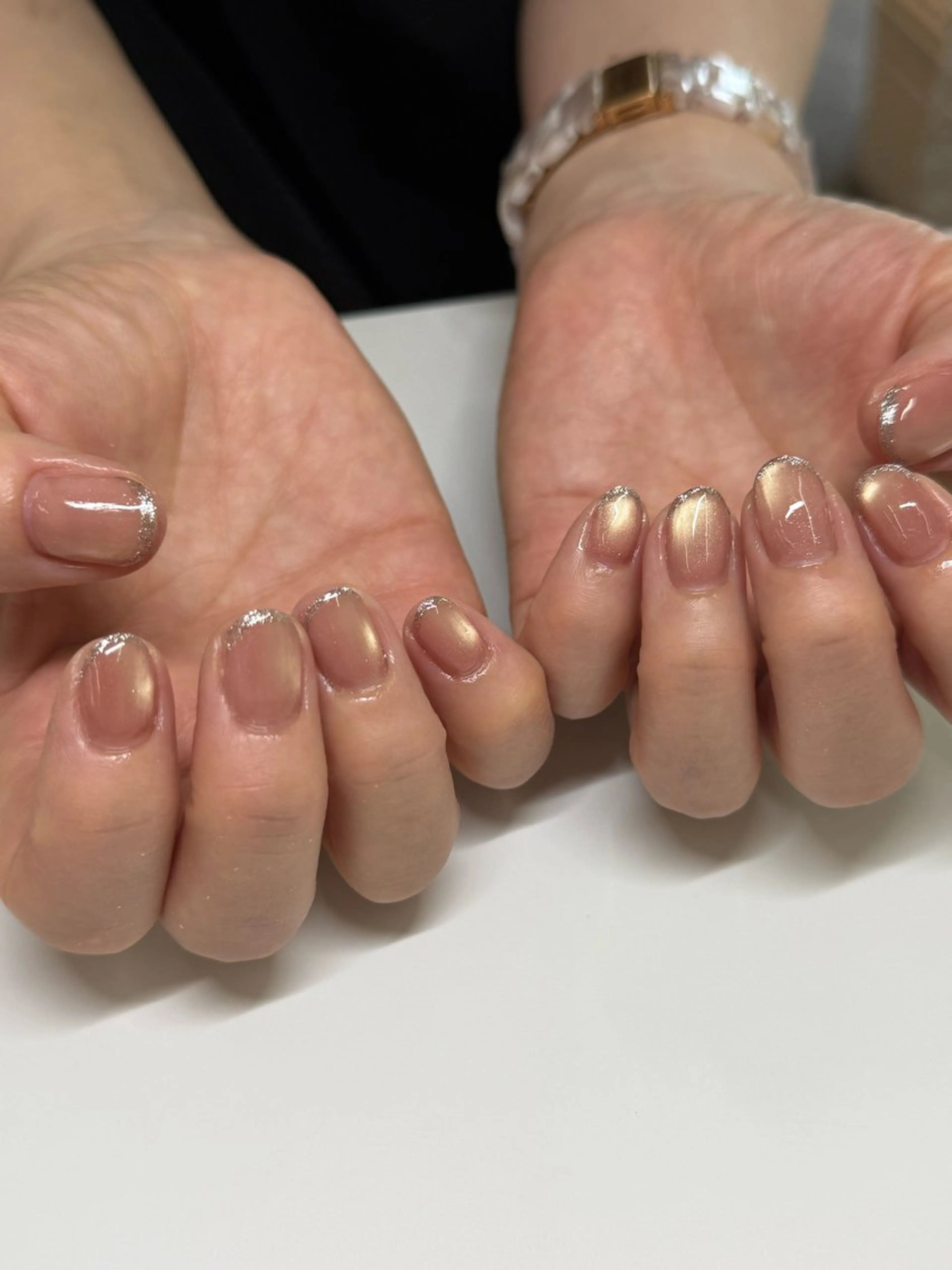 ネイル フレンチネイル マグネットネイル オフィスネイル シンプルネイル デ・アイム「nail salon MIMIPARUN」所属・ナリス化粧品 MIMIPARUNのネイルデザイン