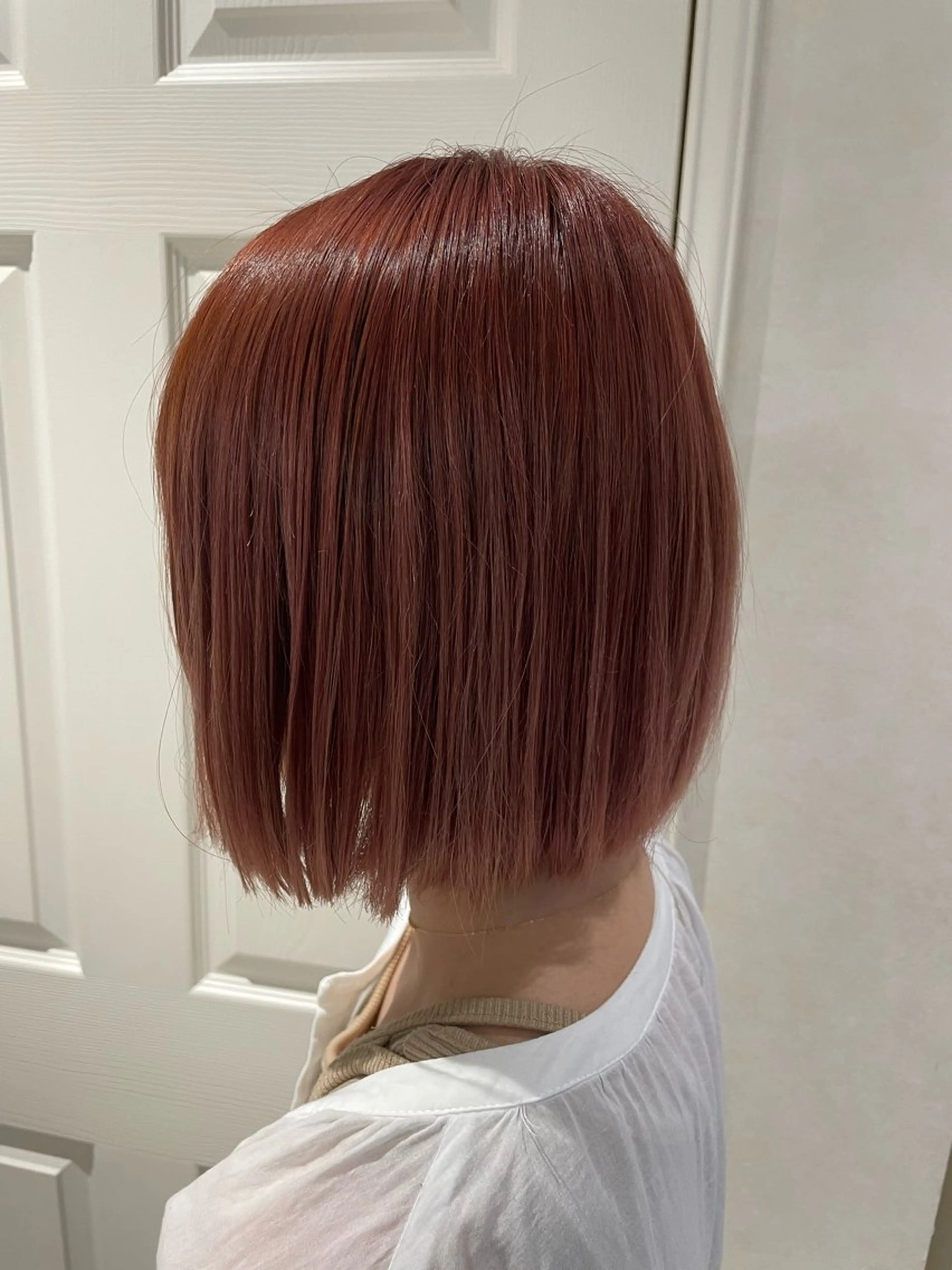 ショート カラー 切りっぱなしボブ ピンクカラー ボブ カット ヘアカラー トリートメント 柳井 準平のヘアスタイル