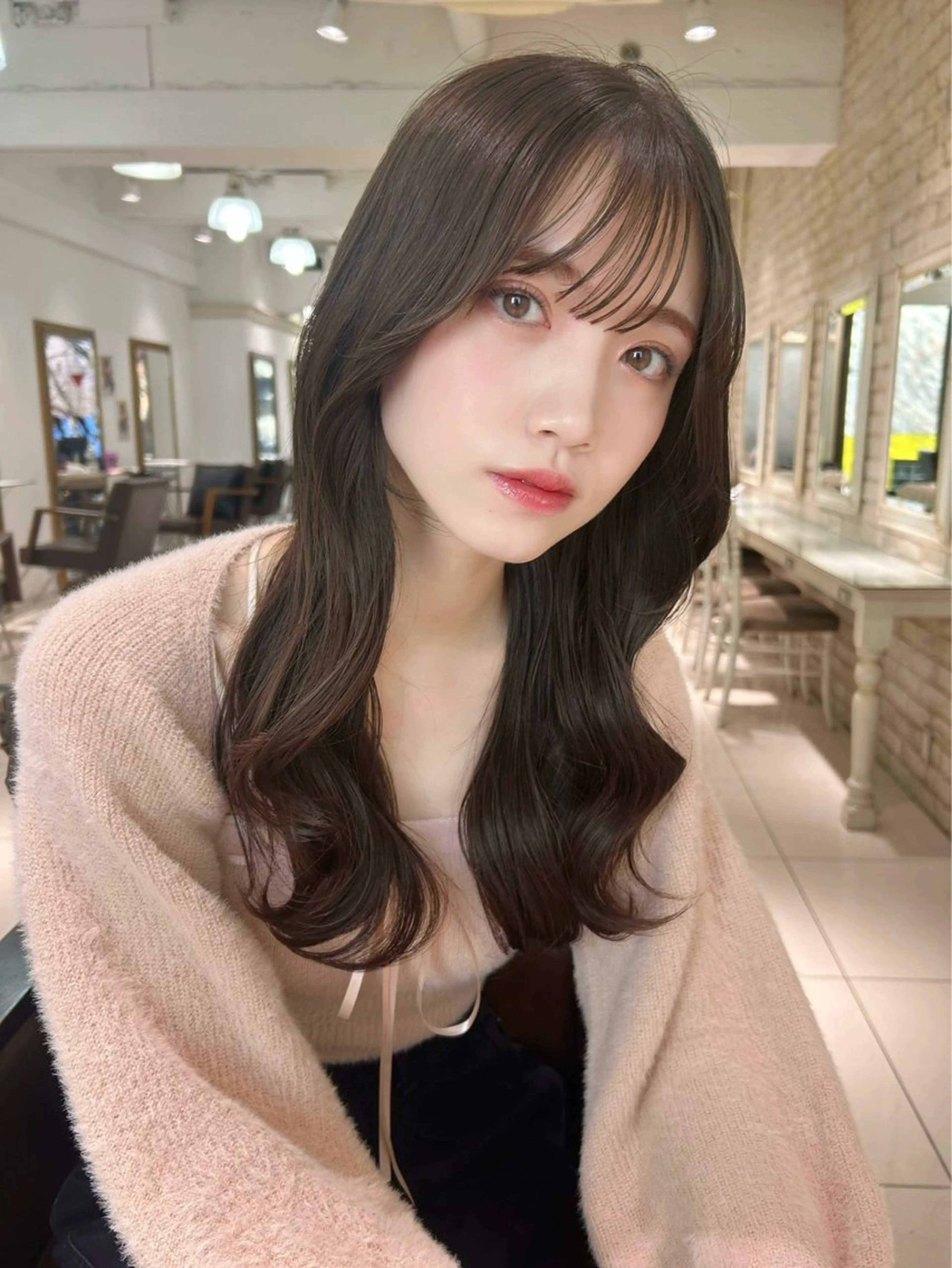 前髪ストレートの写真