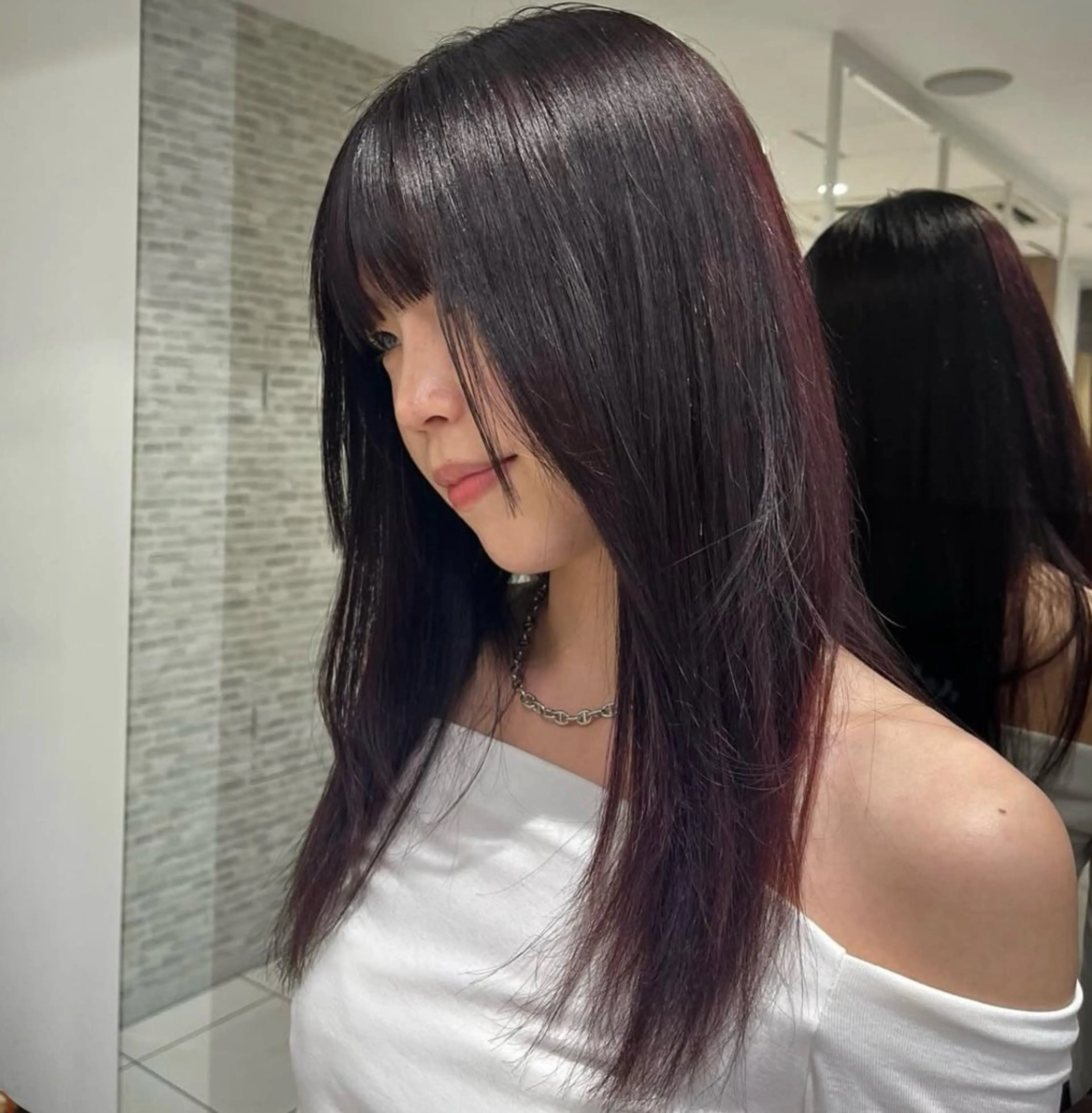 ロング カラー 黒髪 透明感カラー トリートメント カット ヘアカラー トリートメント ヘッドスパ 【カラー支持率No. 1】リノ🪐のヘアスタイル