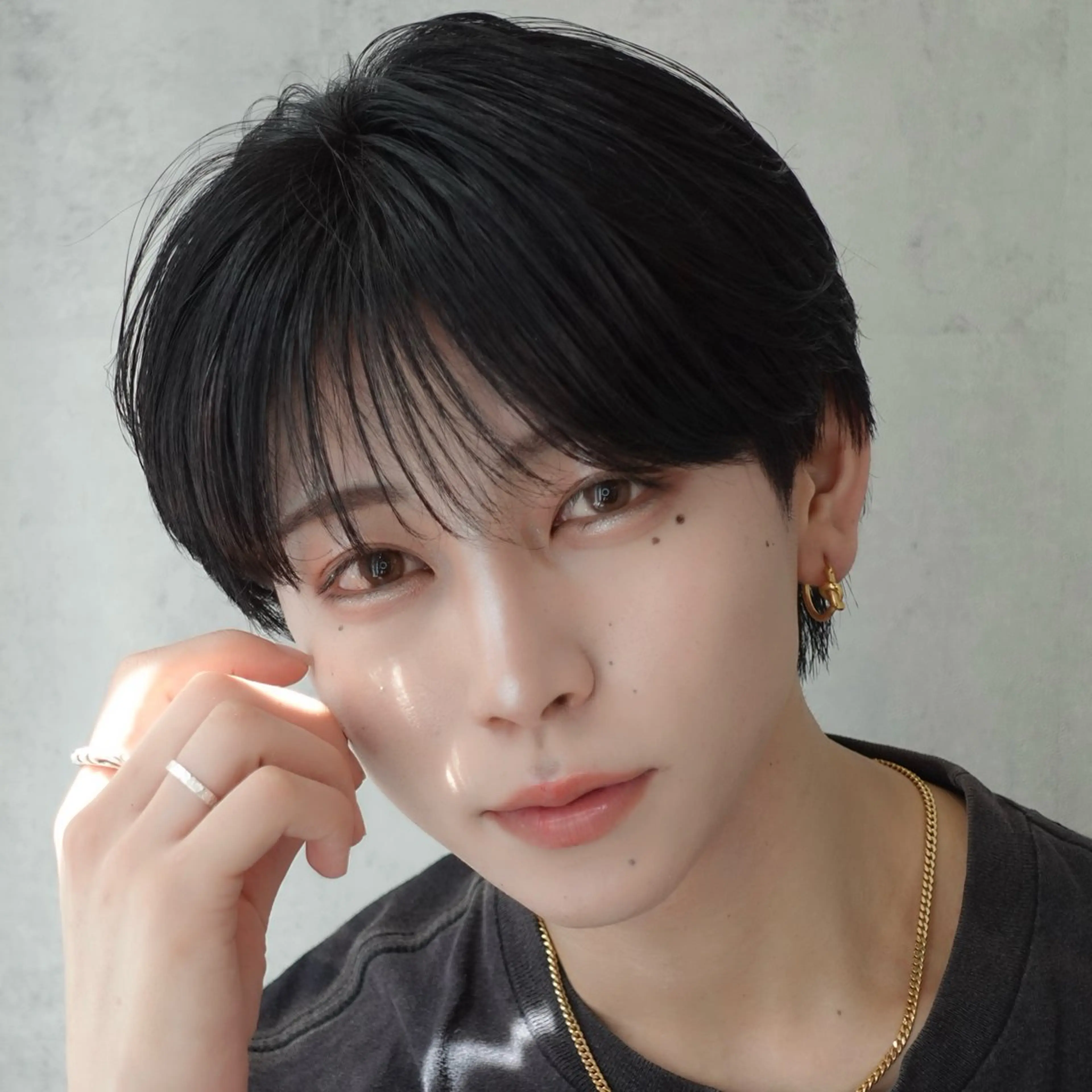 メンズ センターパート メンズ韓国風 マッシュ シースルーマッシュ LAVEL 渋谷店所属・ふーか/韓国メンズ /カットモデル募集のヘアスタイル