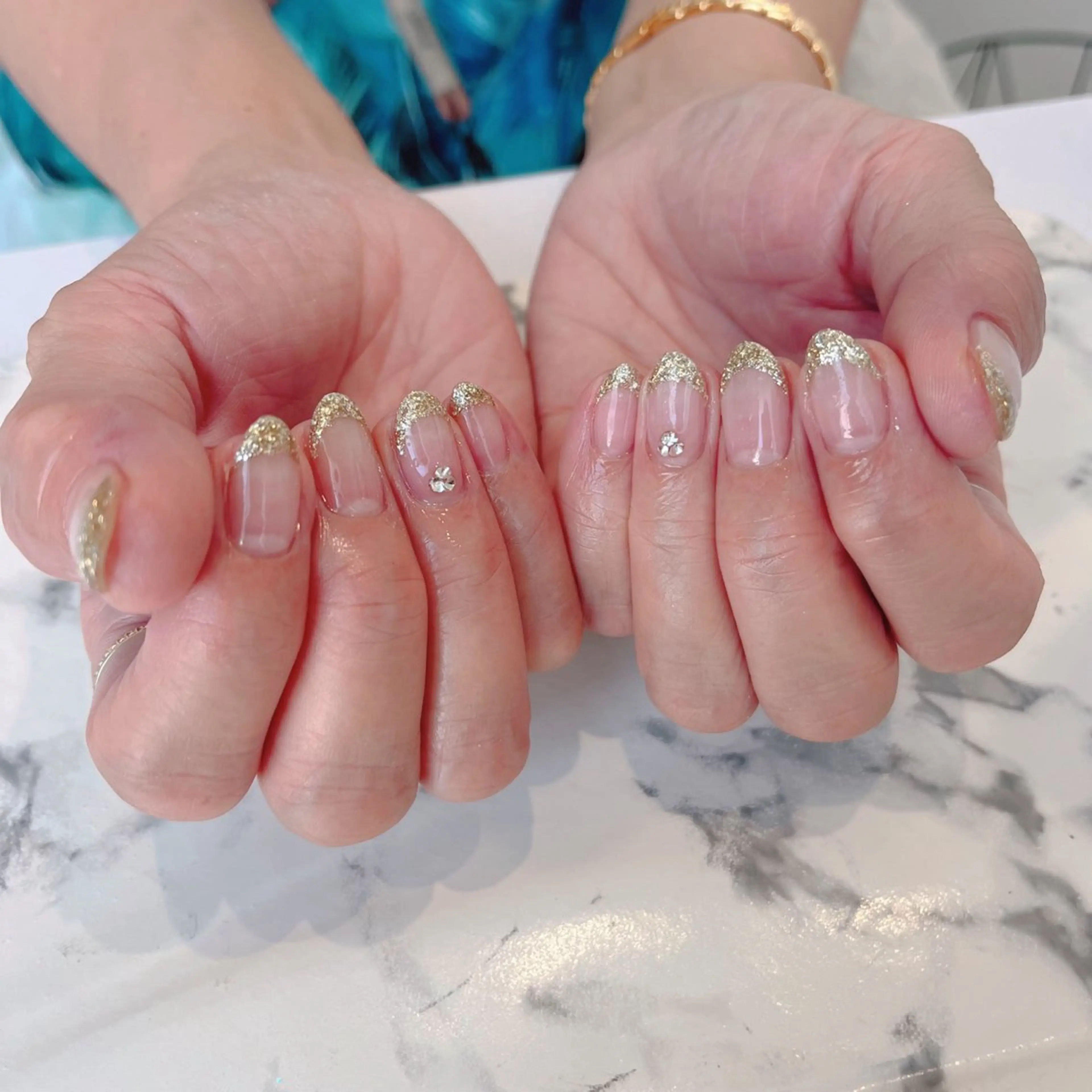 ネイル フレンチネイル ハート キラキラネイル 韓国ネイル ミラーネイル salon. Pualaのネイルデザイン