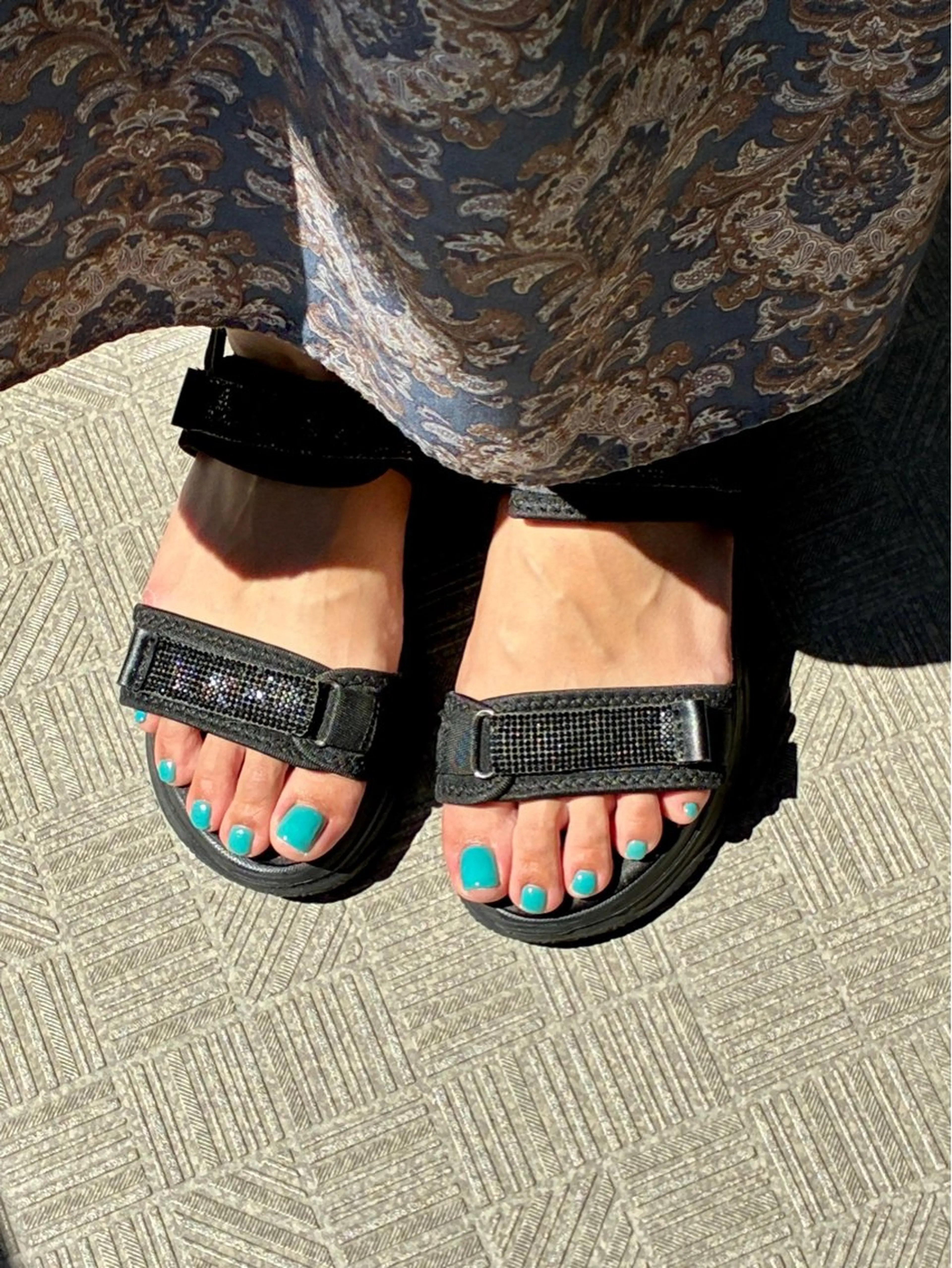 ネイル ブルー グリーン フットネイル nue所属・nue【ムー】 ひなたのネイルデザイン