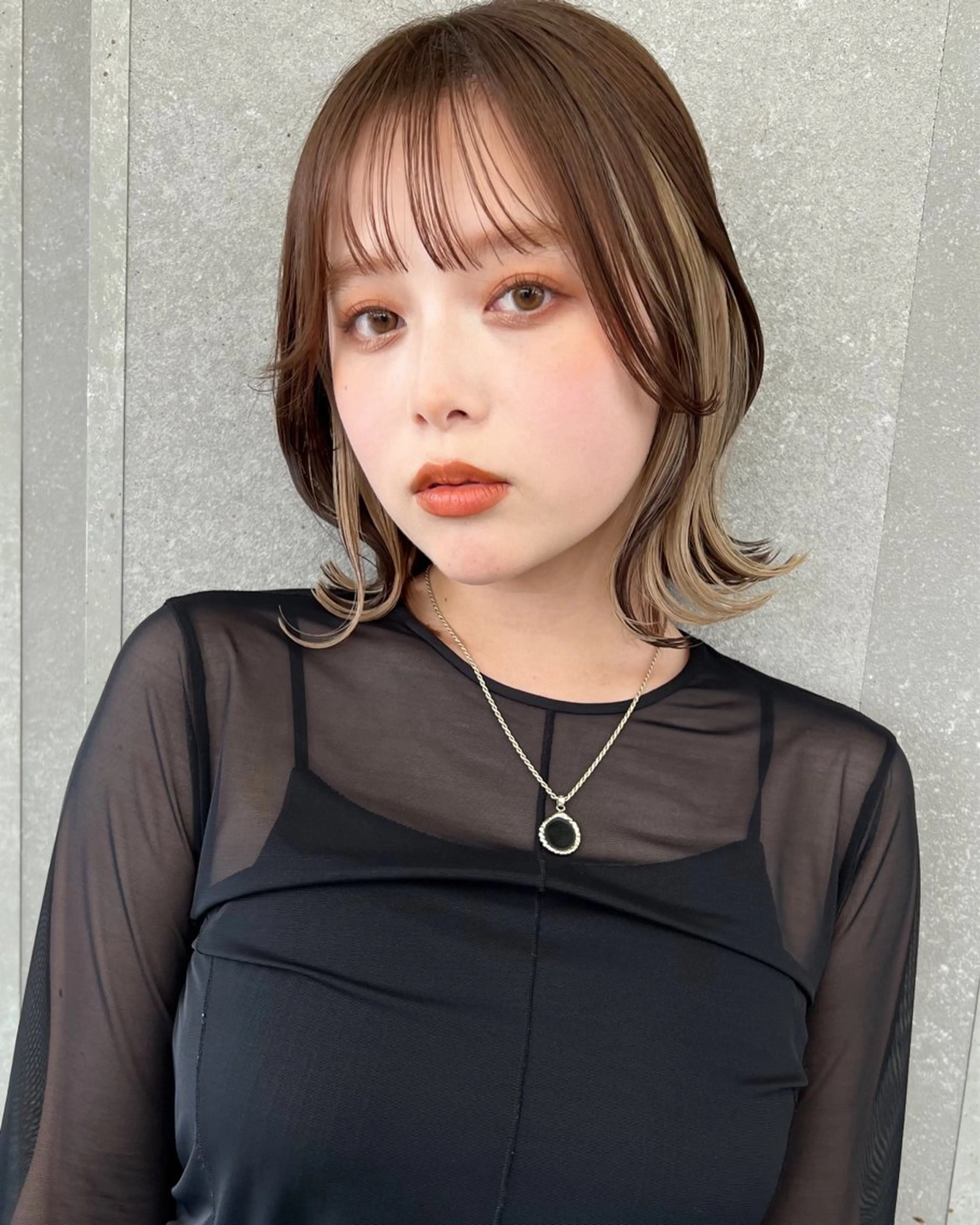 ミディアム ヘアカラー トリートメント ヘアセット 透明感ヘアカラー chiharuのヘアスタイル