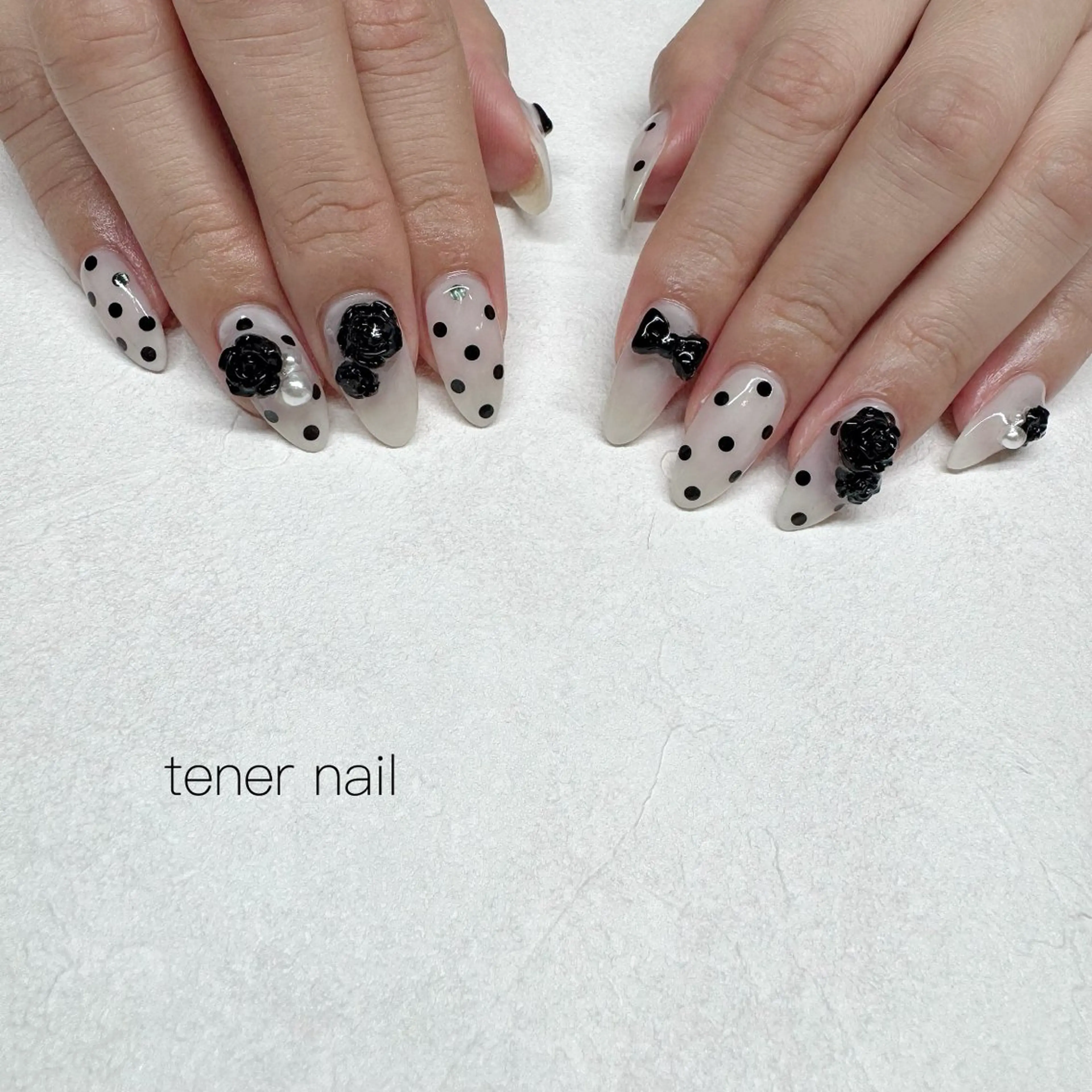 ネイル リボン ハンドネイル tener  nail  テネルネイル所属・テネルネイル tener nailのネイルデザイン
