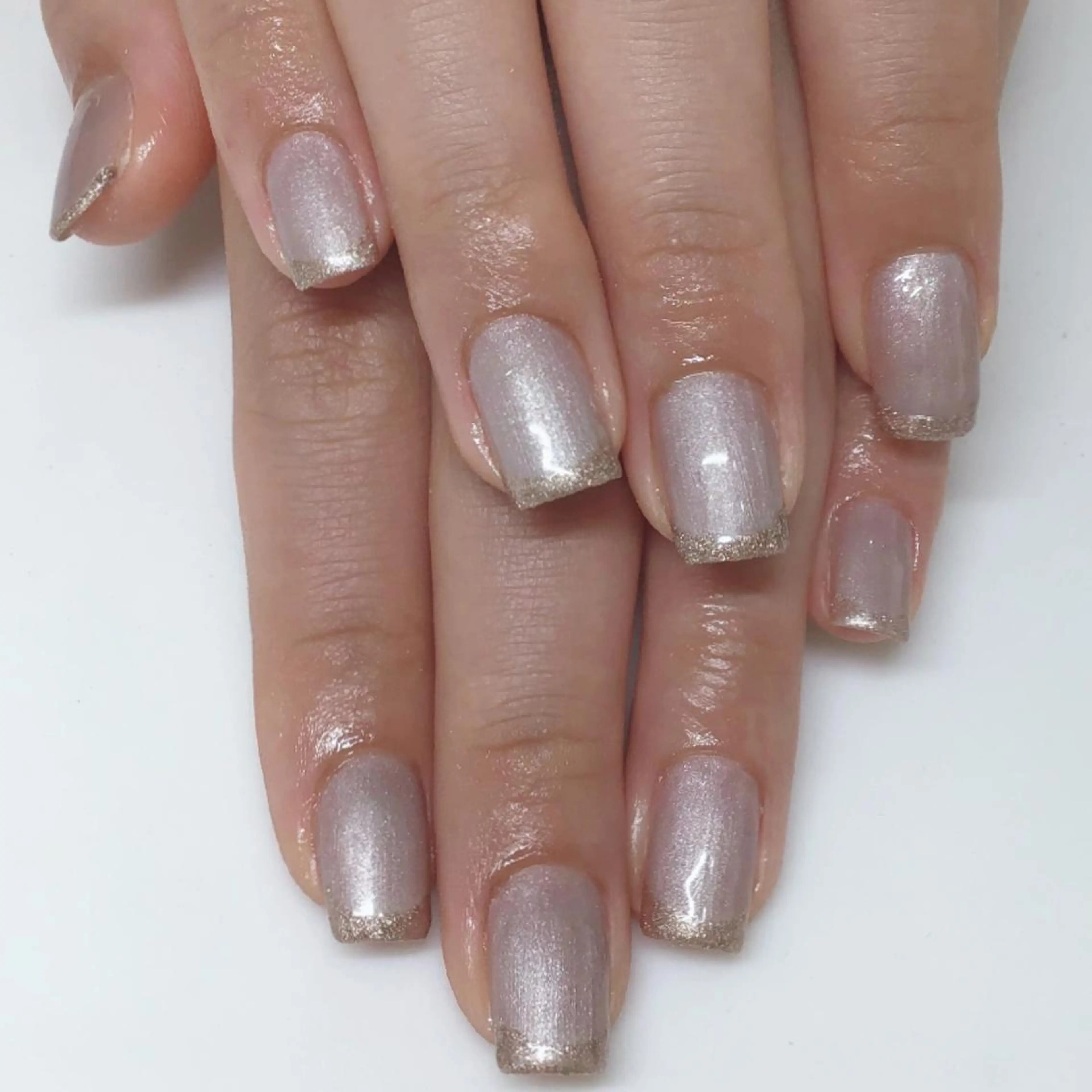 ネイル ブラウン ラメ(グリッター) シルバー Carrefour Lir Nail 草加所属・カルフール リル MOEのネイルデザイン