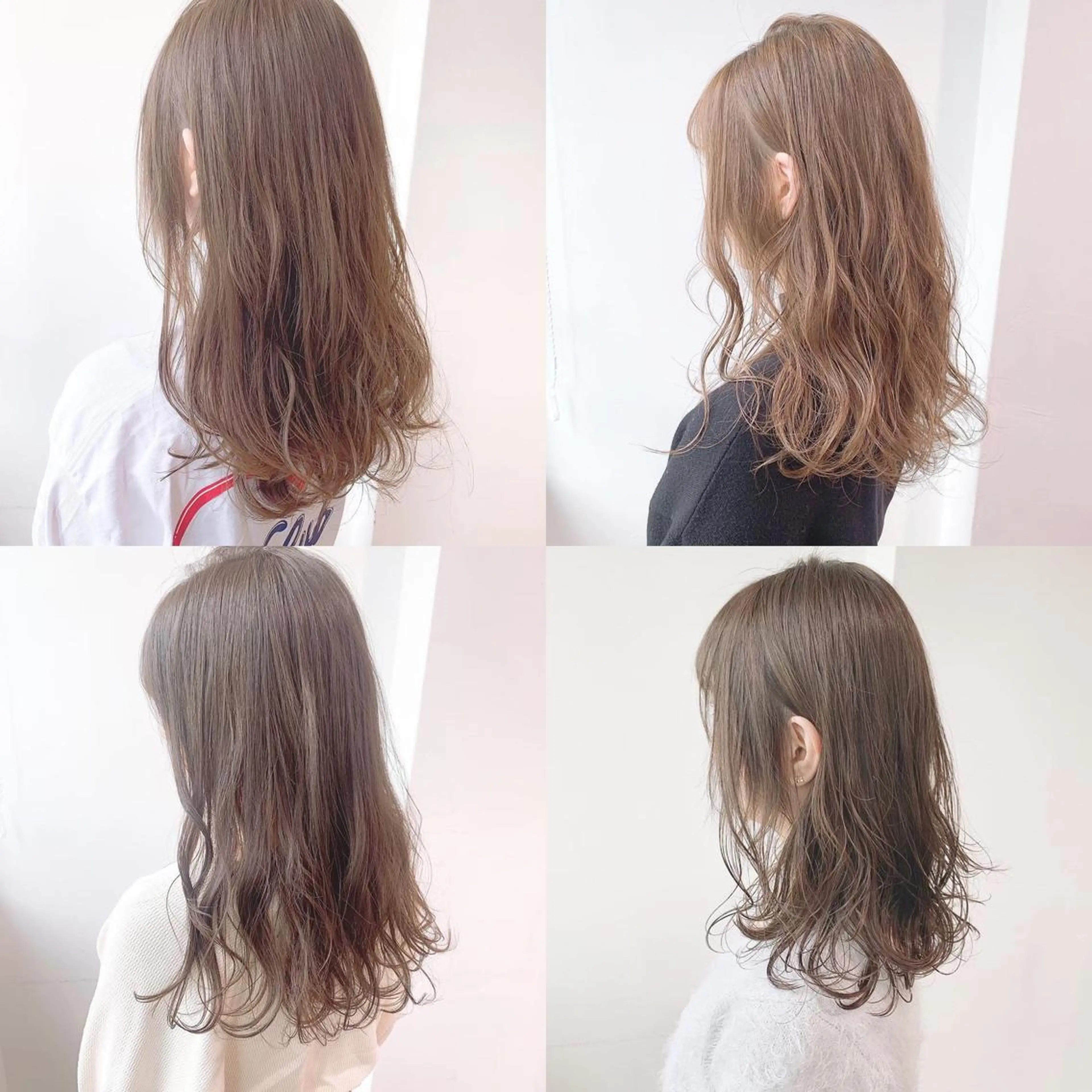 ロング カラー ダブルカラー グレージュ ミルクティーグレージュ 髪質改善 ロング くすみミルクティー／ ブラウン🪡TOWAのヘアスタイル