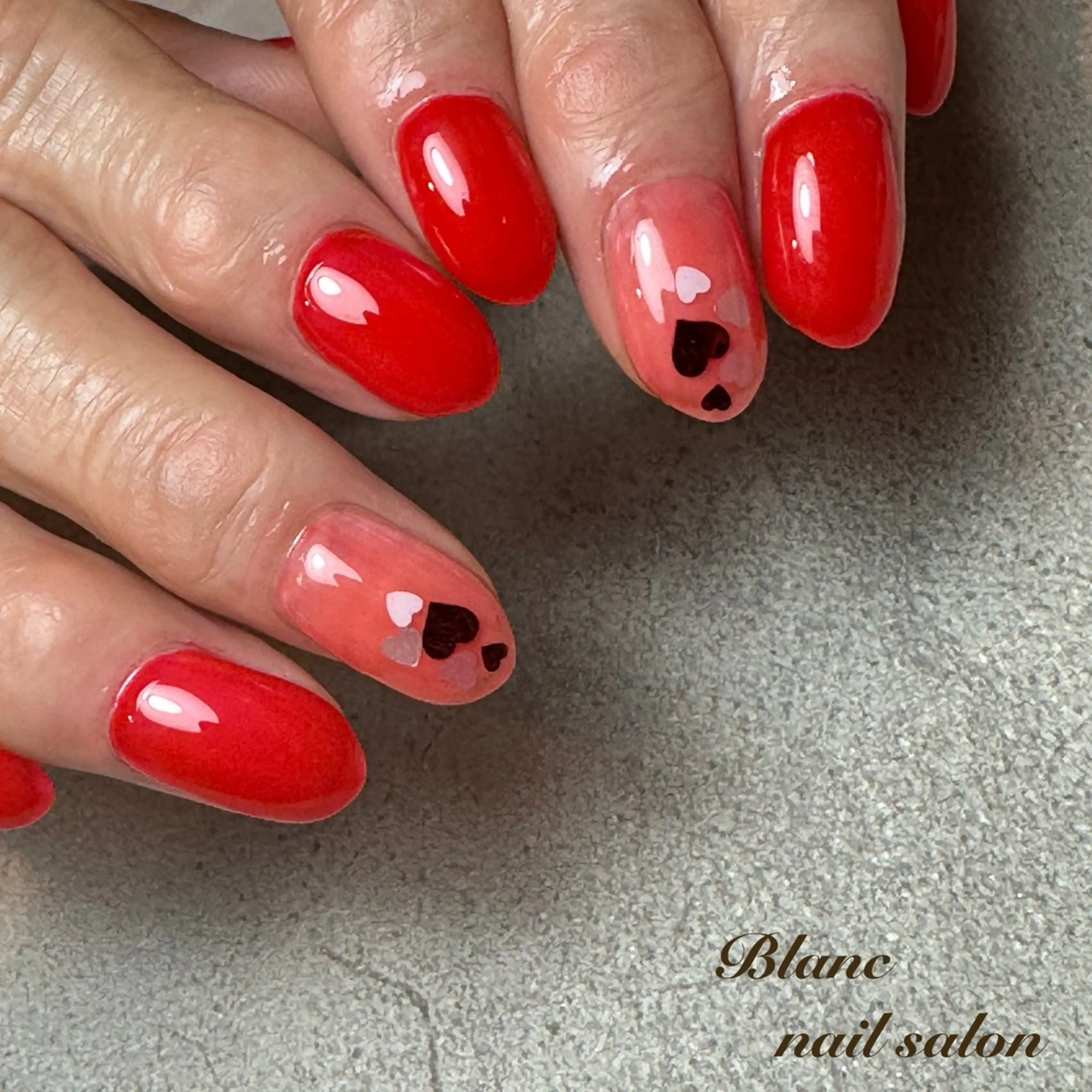 ネイル ハート バレンタイン Blanc ブランのネイルデザイン