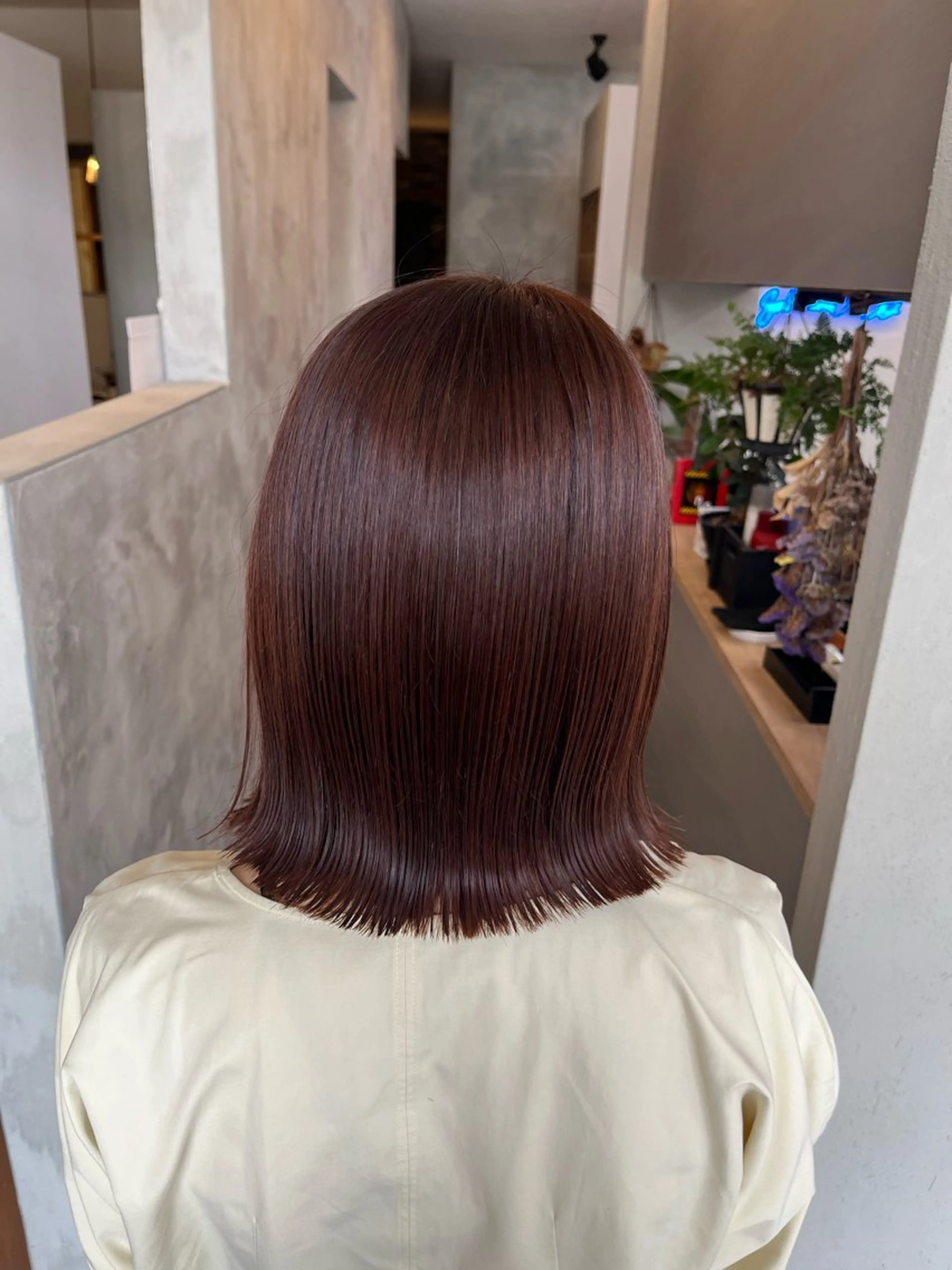 ミディアム カラー ブラウンカラー レッドカラー レッドブラウン Salon de  COCO所属・Yuka /ツヤカラー✨のヘアスタイル
