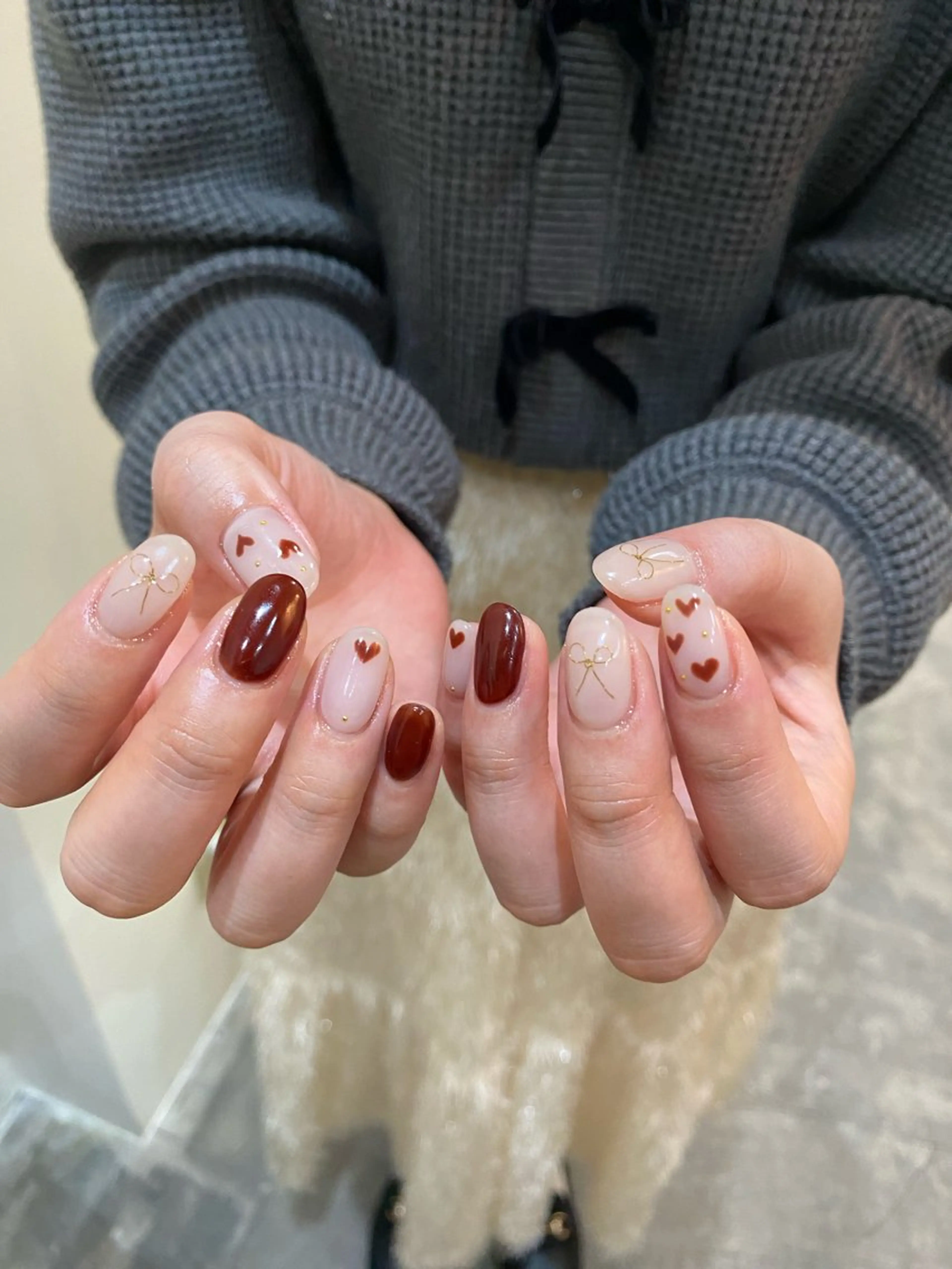 ネイル リボン ハンドネイル nable.所属・栗林 実莉のネイルデザイン