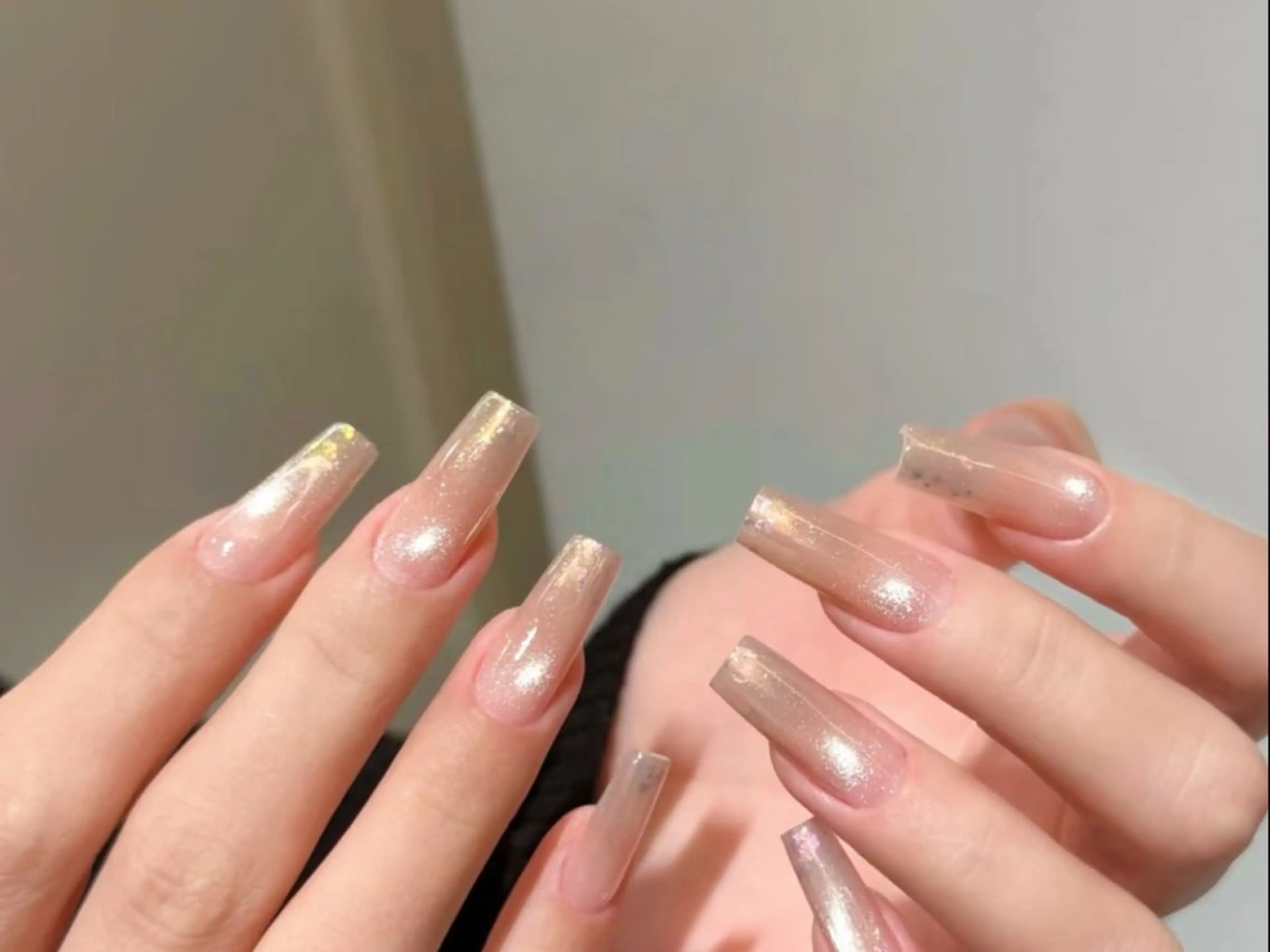 ネイル 長さ出し フットネイル フレンチネイル ジェルネイル ガラスフレンチ More Glam Nailsalon 大宮東口店 ～韓国ネイル・ワンホンネイル・スカルプネイル～所属・大宮 愛のネイルデザイン