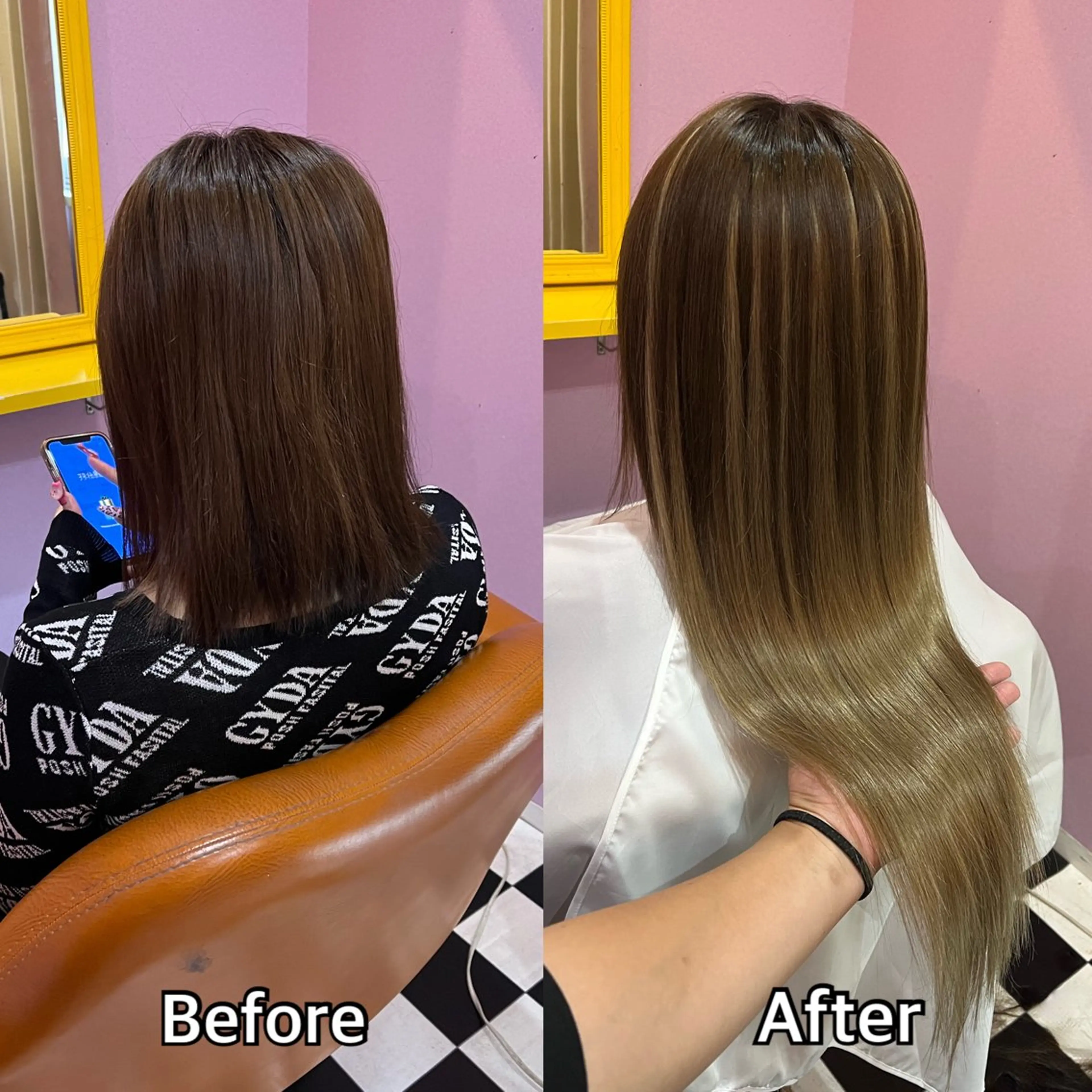 ロング エクステ シール＋ちび編み込み エクステ梅田🐨のヘアスタイル