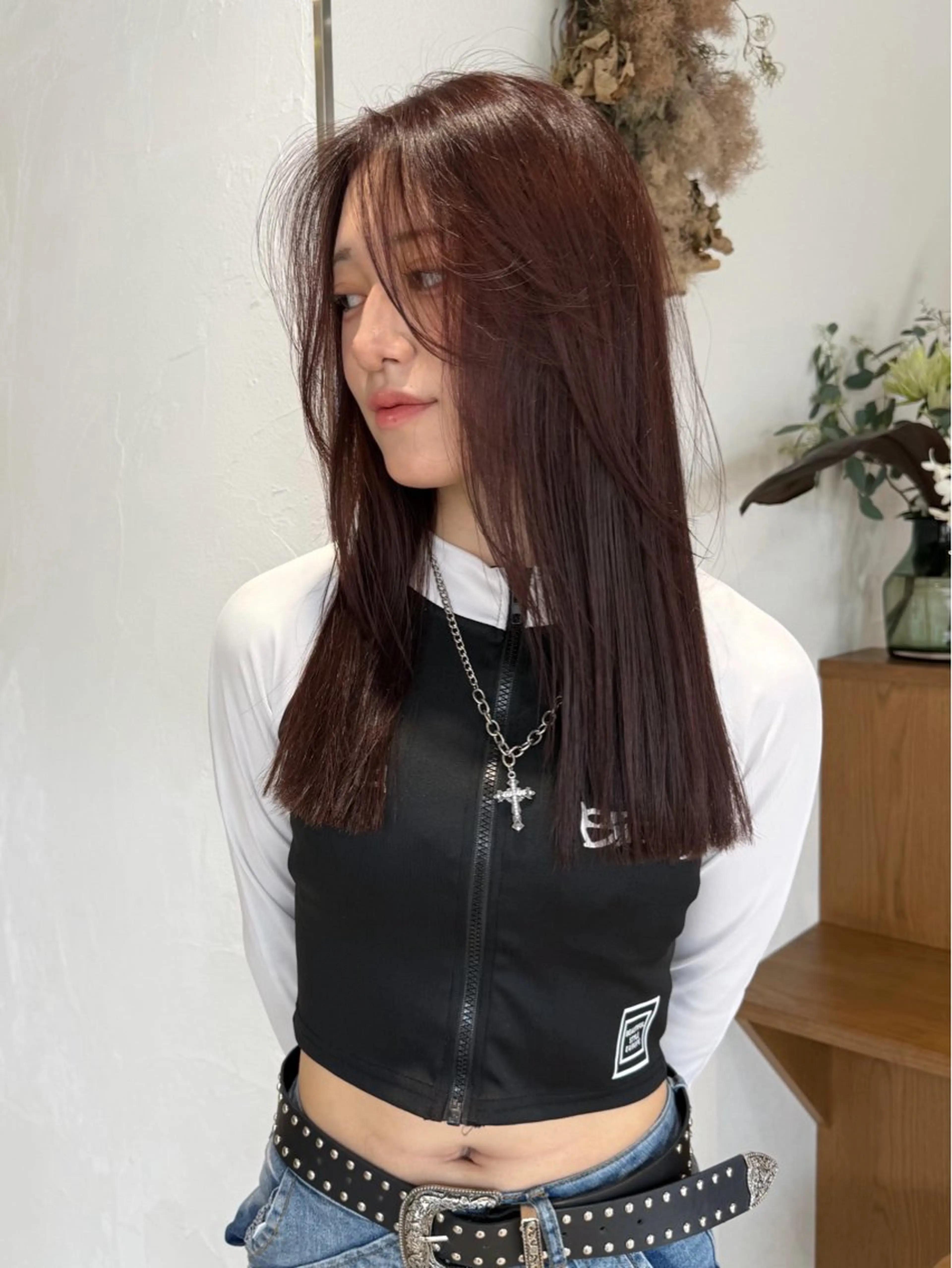 ロング カラー ブリーチ ダブルカラー ブリーチなしカラー 暖色カラー /ヘアアレンジ/花鈴のヘアスタイル