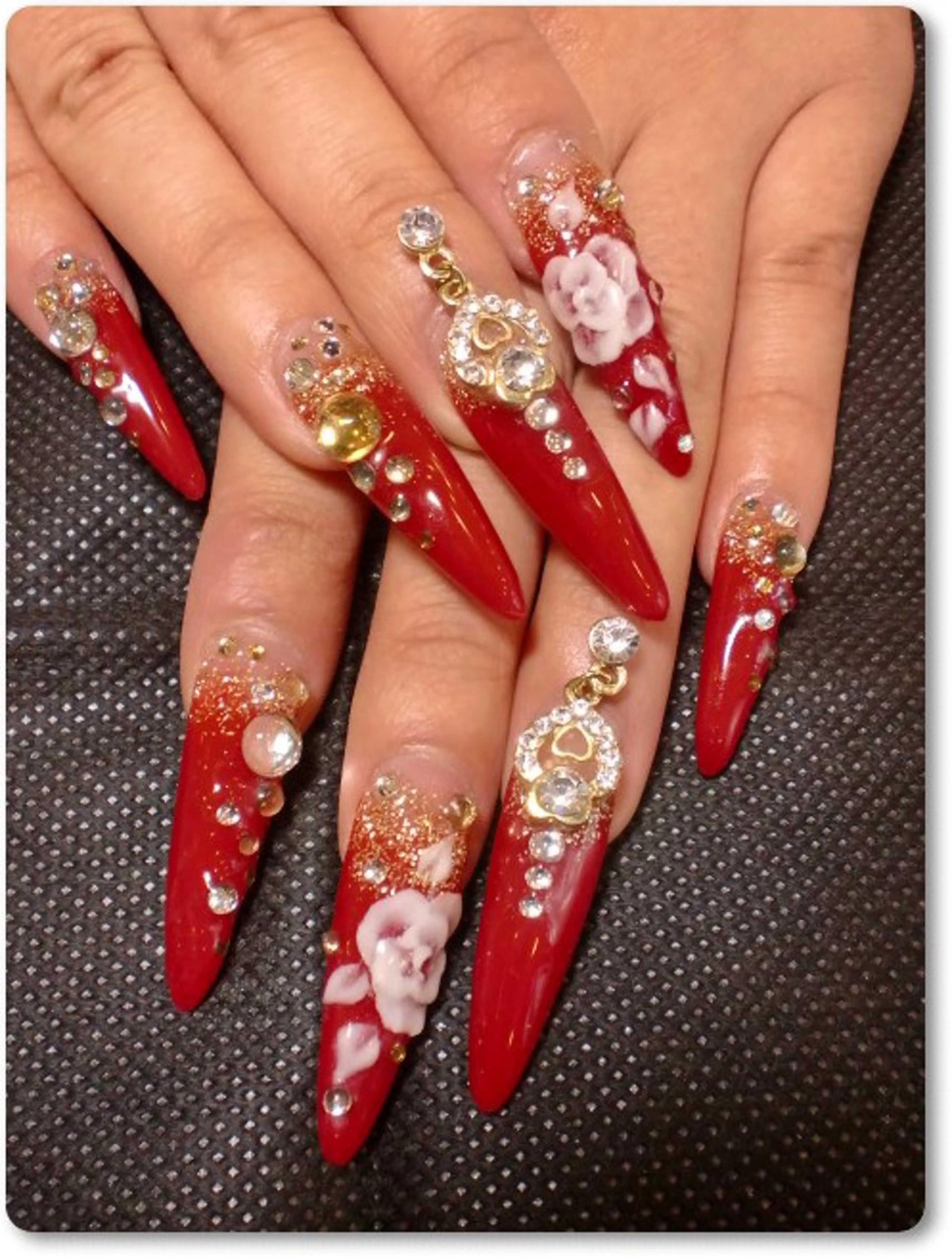 ネイル アートネイル 成人式 長さ出し ロングネイル 持ち込み grace グレースのネイルデザイン