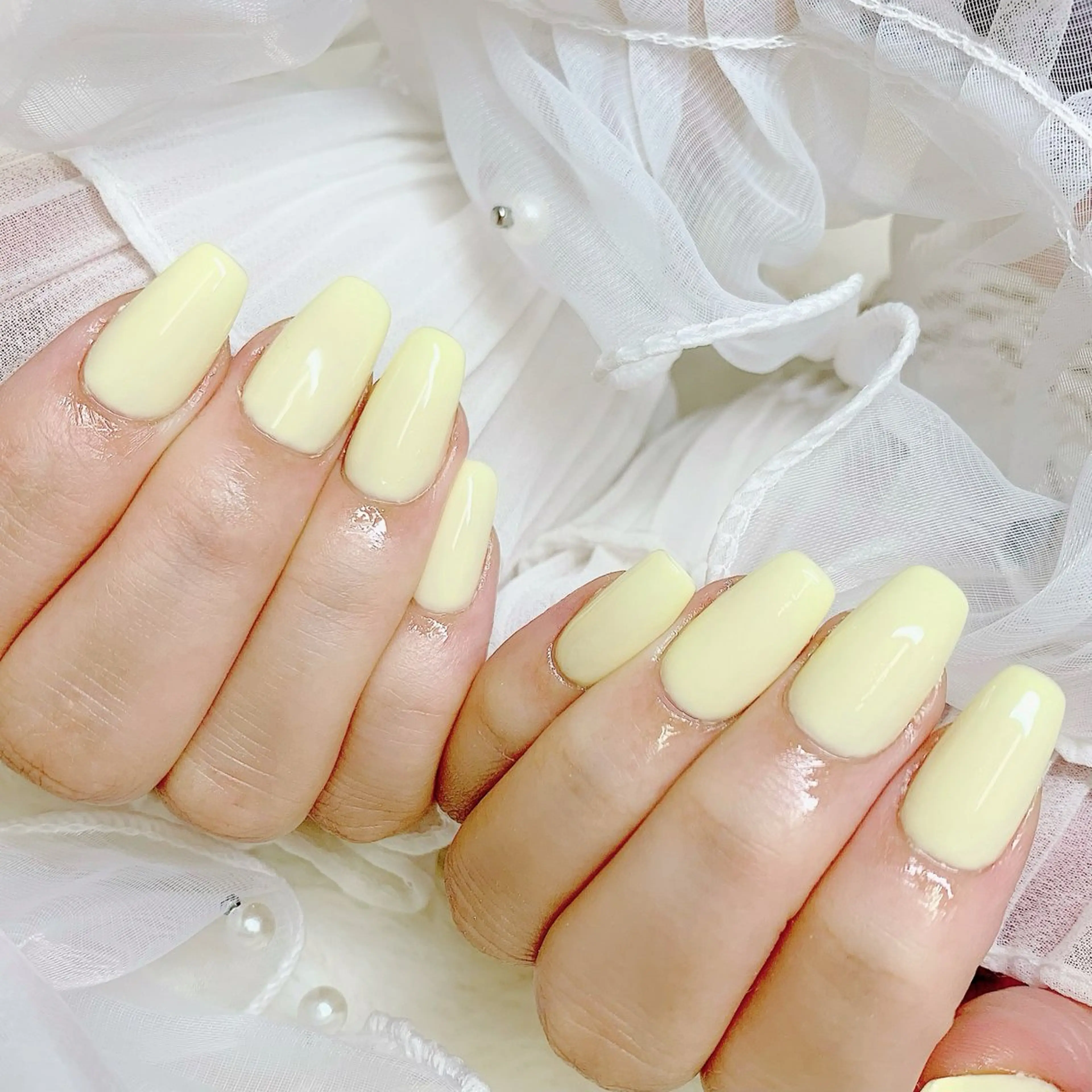 オフ無し　ジェルチップ長さ出し＋ワンカラーの写真