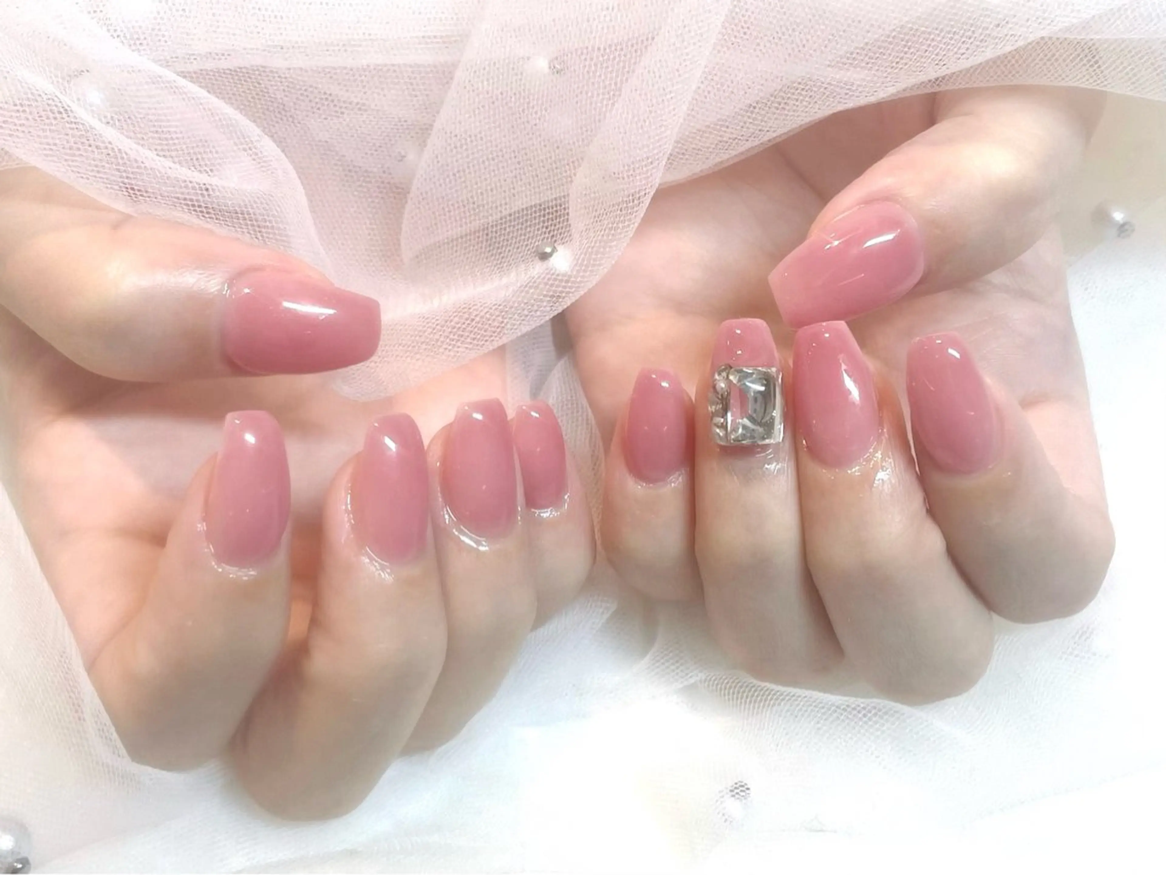 ネイル ワンカラーネイル ピンク ハンドネイル ANDY💫 KANONのネイルデザイン