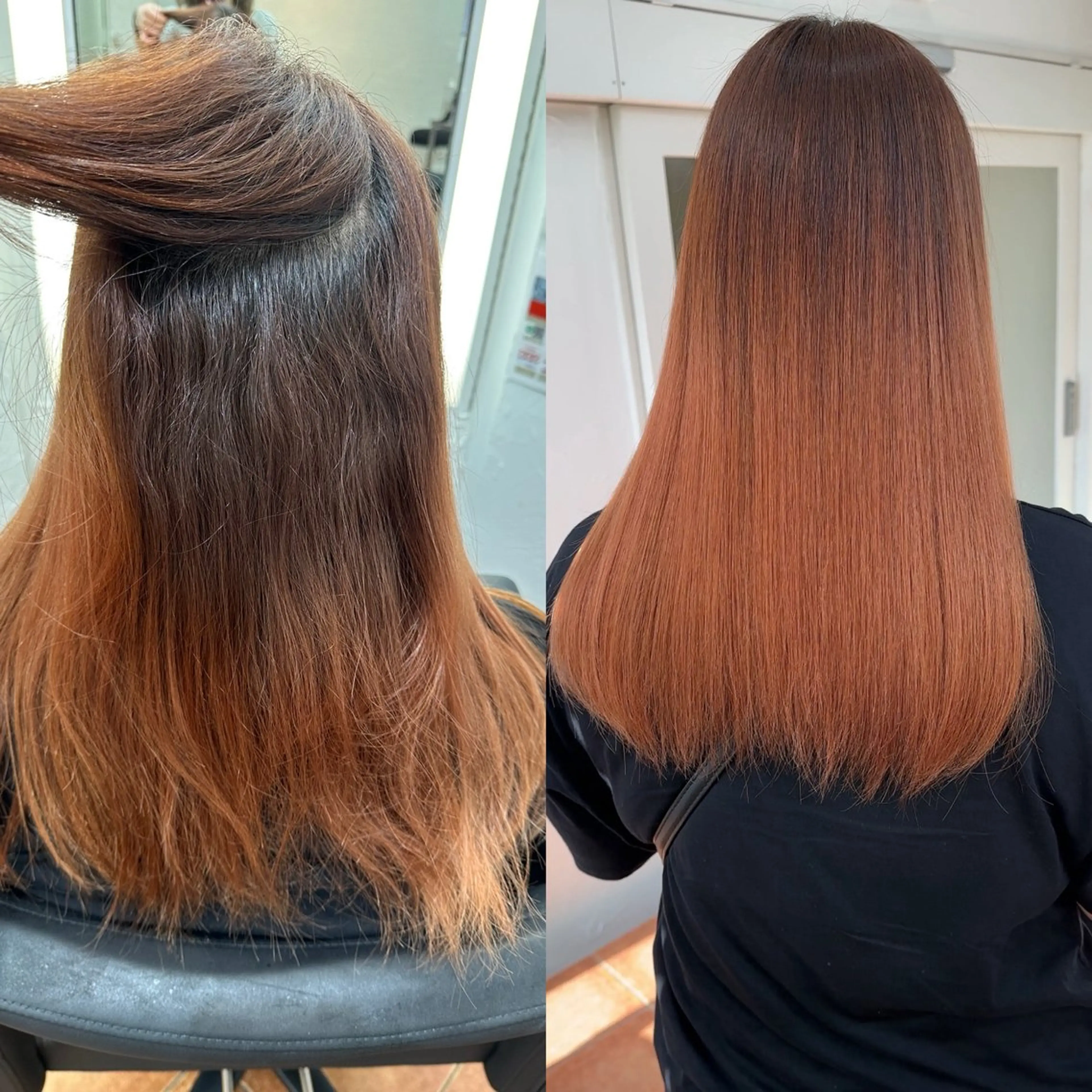 ロング 縮毛矯正 ピンクカラー/ ブリーチなしRINAのヘアスタイル