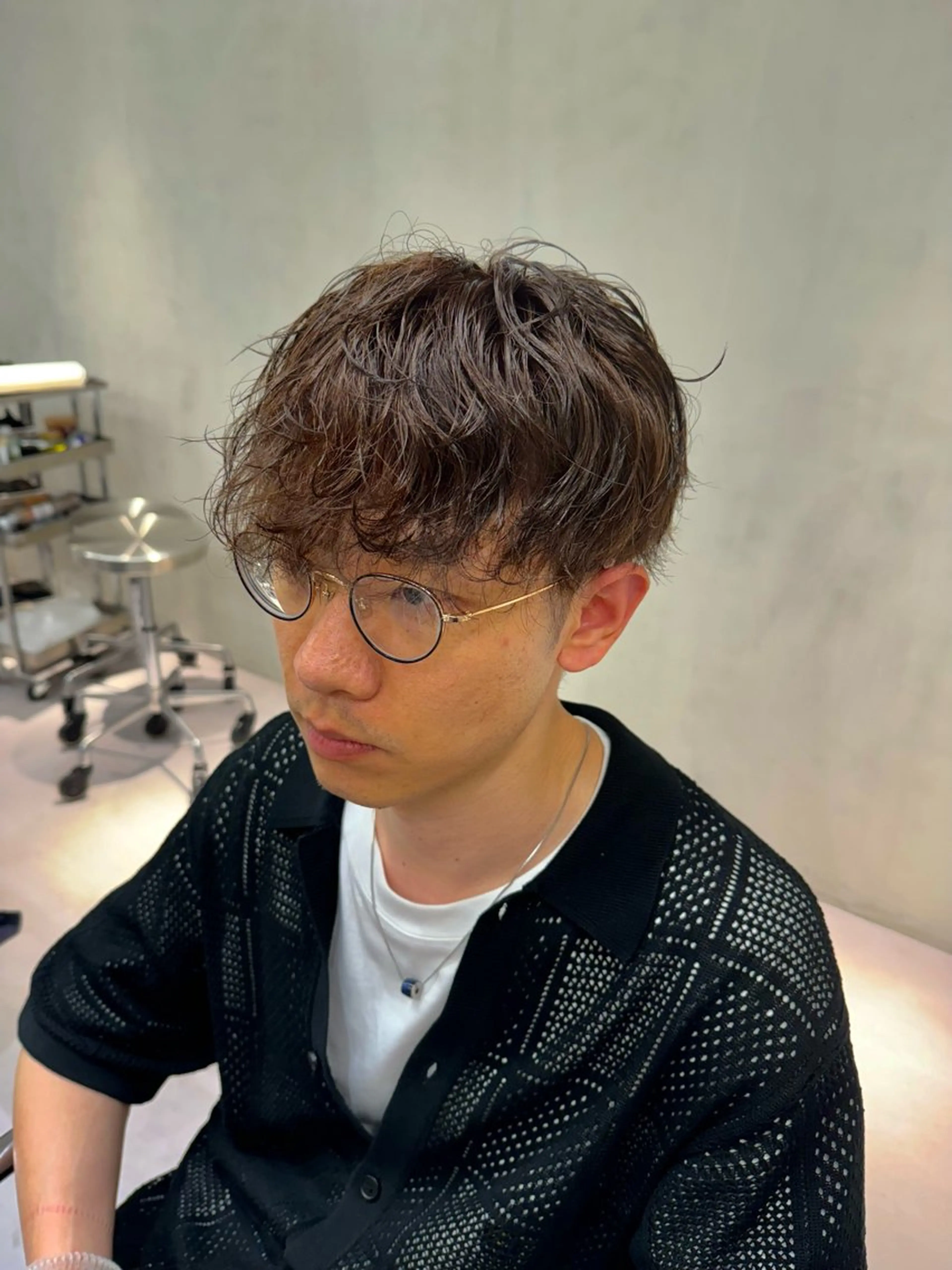 カラー パーマ メンズ ブラウンカラー ブリーチ/パーマ特化 片平和寿のヘアスタイル