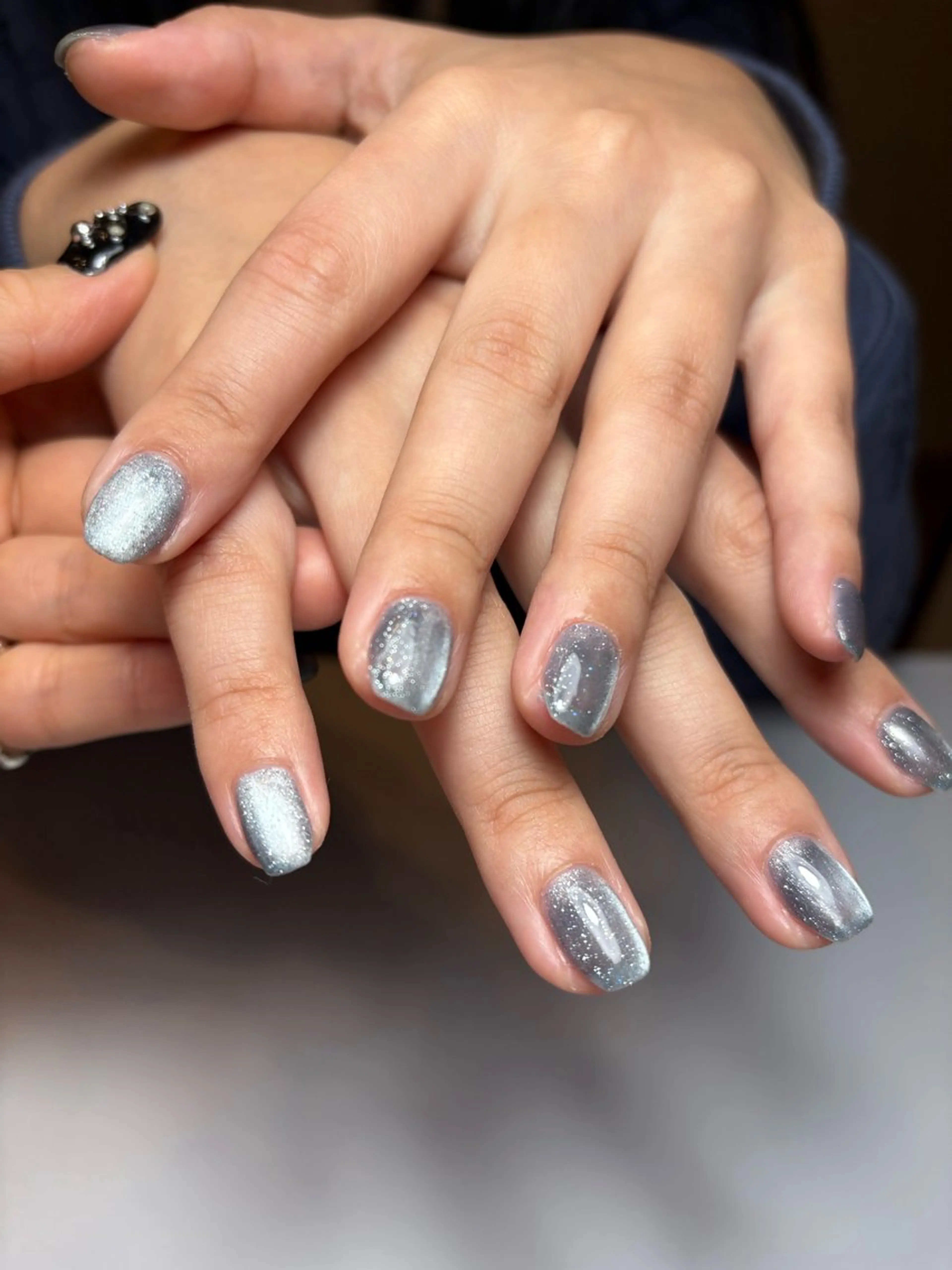 ネイル ブルー マグネットネイル ハンドネイル ネイルモデル様募集 hina-LooPのネイルデザイン