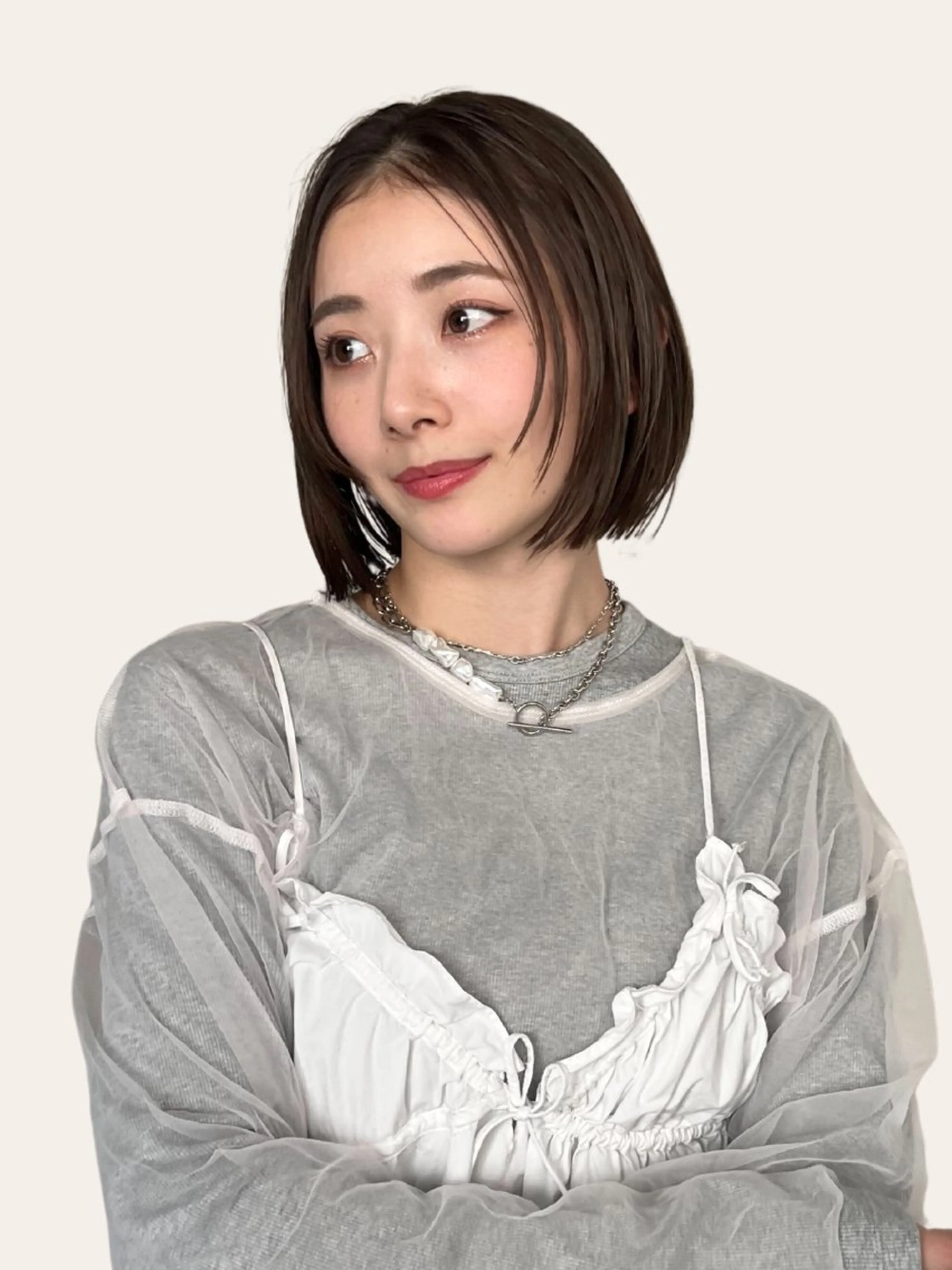 ショート カット ヘアカラー トリートメント レイヤー/ボブ/ 透明感カラー/ニワのヘアスタイル