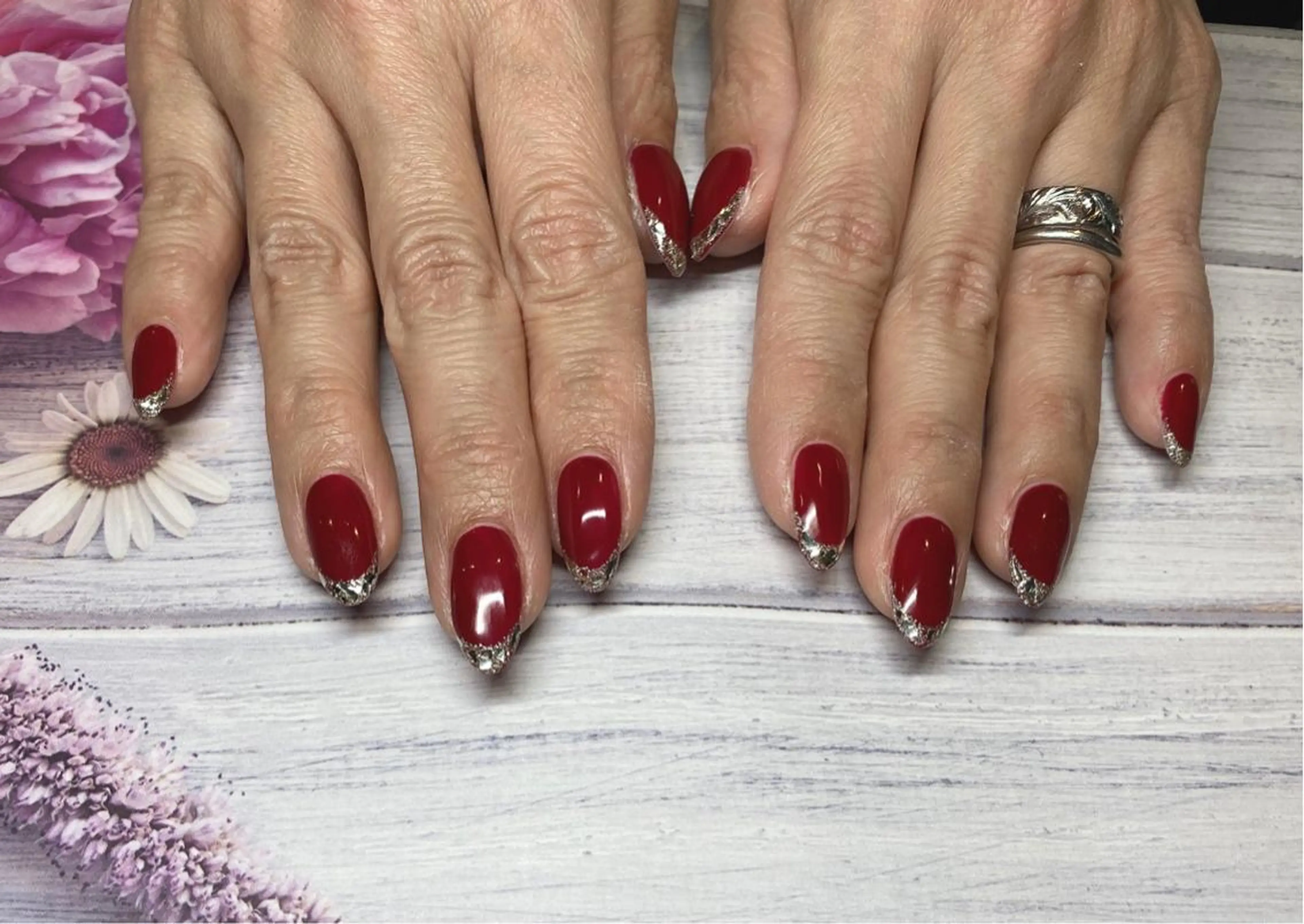 ネイル フレンチネイル ガラスフレンチ R.I所属・R.I みちのネイルデザイン