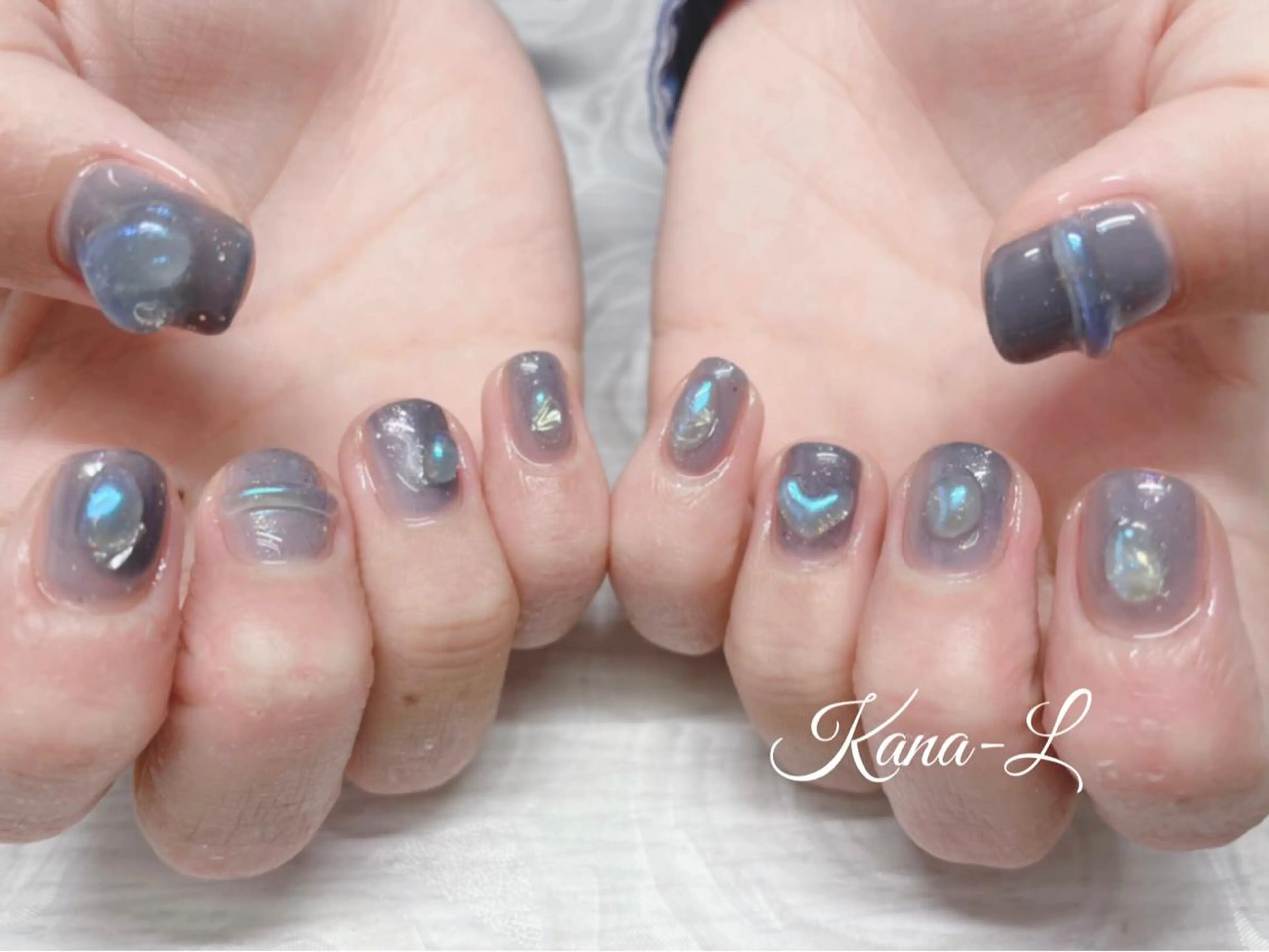 カラー ネイル ニュアンスネイル ぷっくりネイル 夏ネイル 芦辺 香奈のネイルデザイン