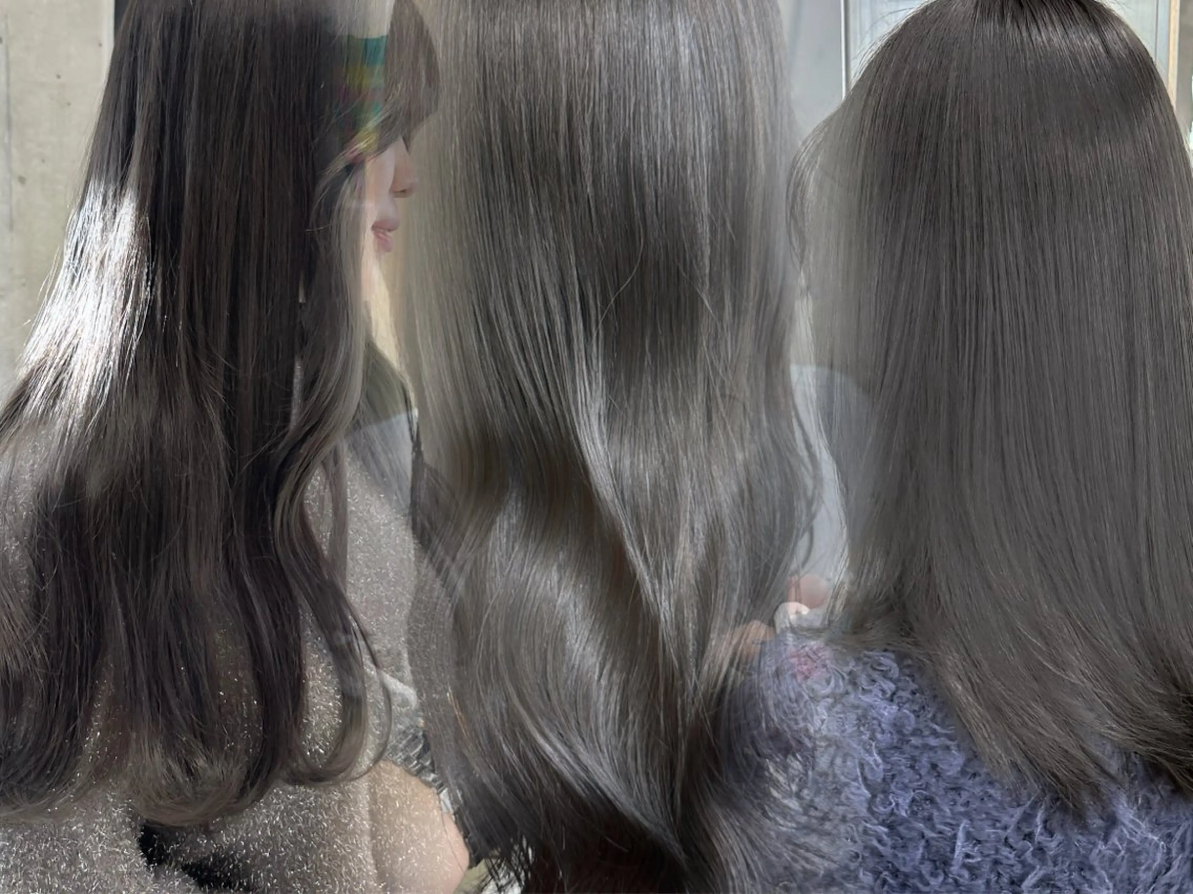 ロング カラー グレージュ カット ヘアカラー トリートメント 高橋大樹/グレージュ 透明感/髪質改善のヘアスタイル