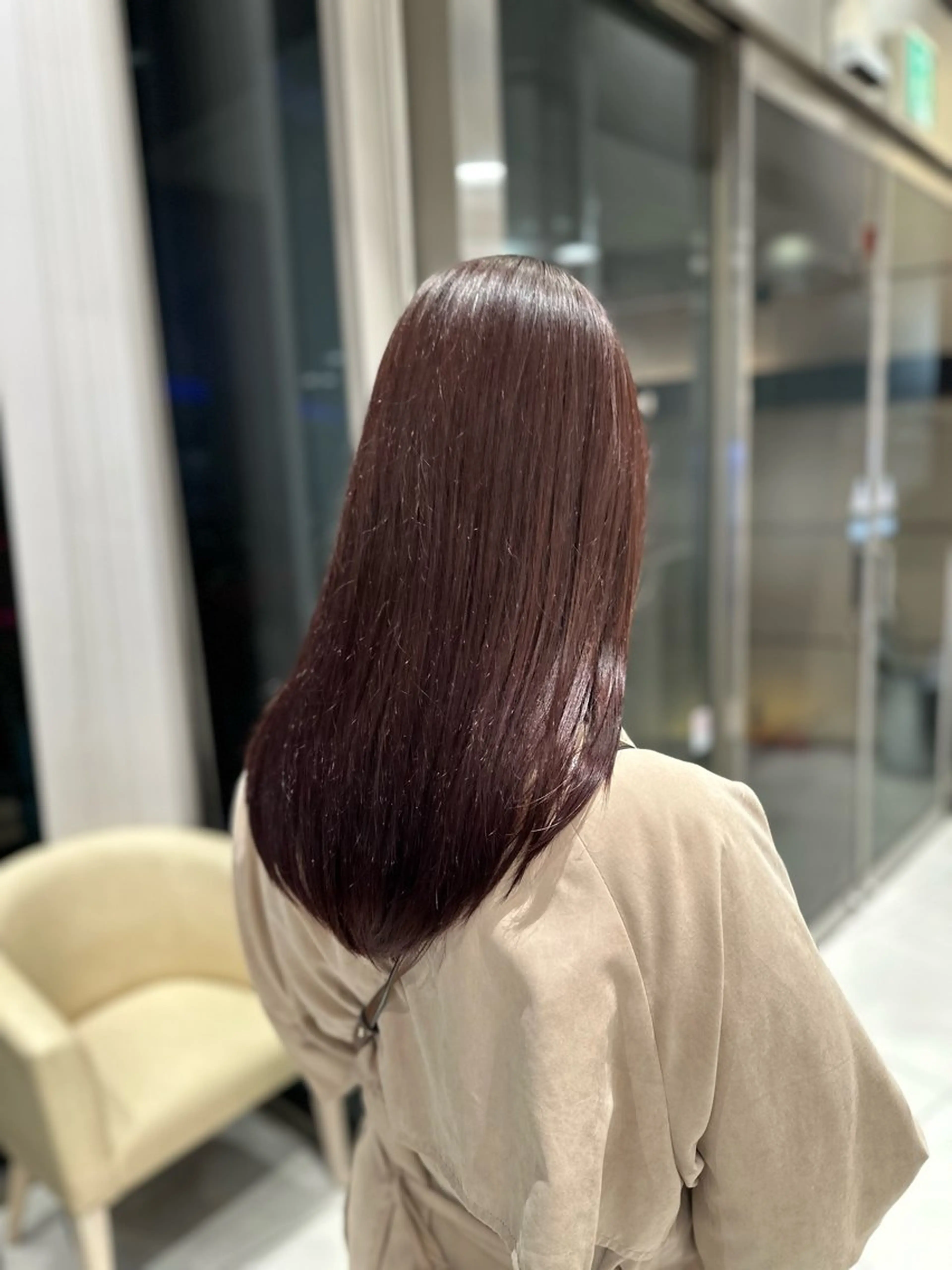 セミロング カラー ブラウンカラー ピンクカラー ピンクブラウン カット ヘアカラー クロスパーマ/うる艶 カラー/Kurumiのヘアスタイル