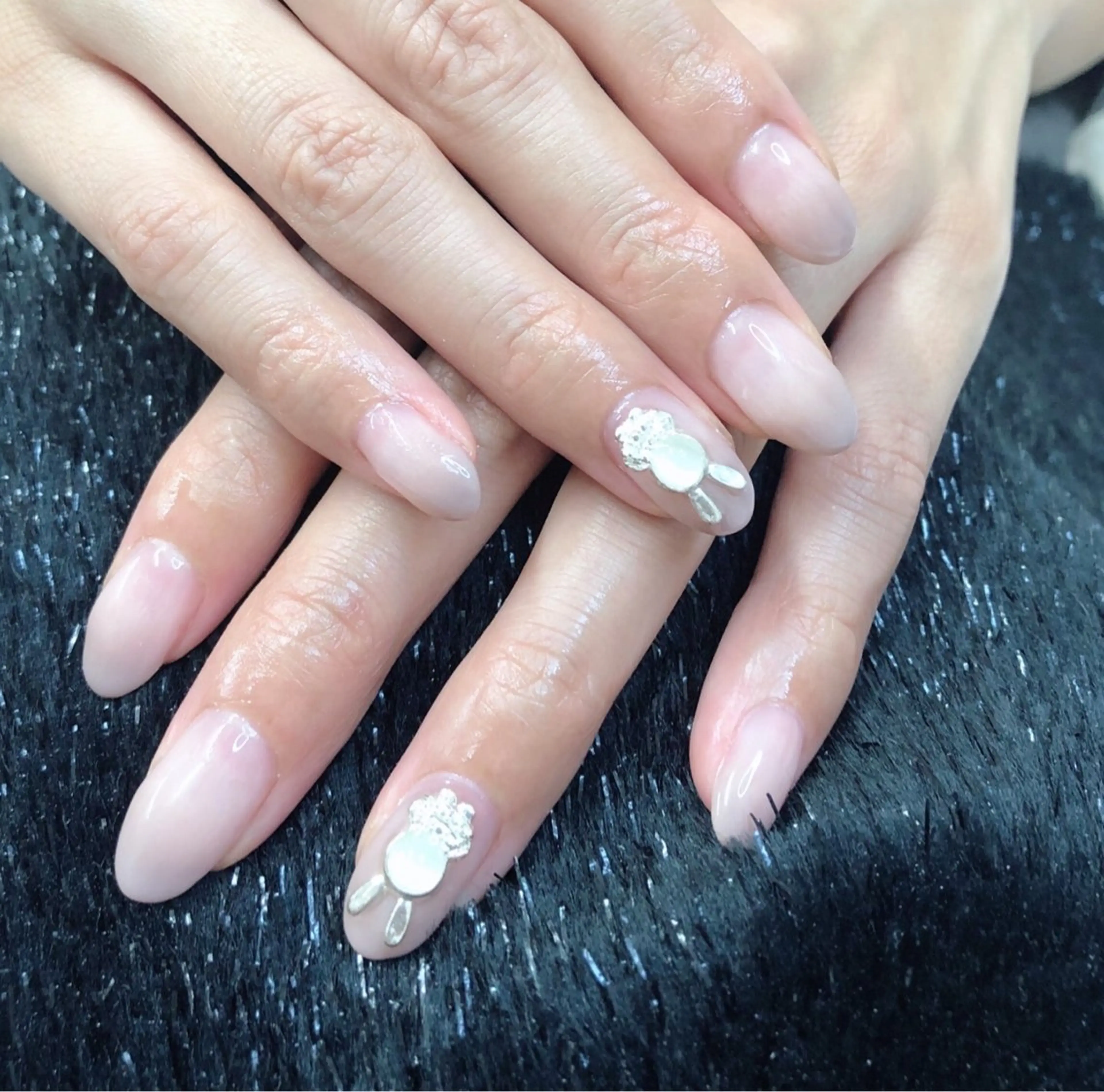 ネイル フレンチネイル ジェルネイル ガラスフレンチ グラデーション 韓国ネイル 大門浜松町 ネイルのネイルデザイン