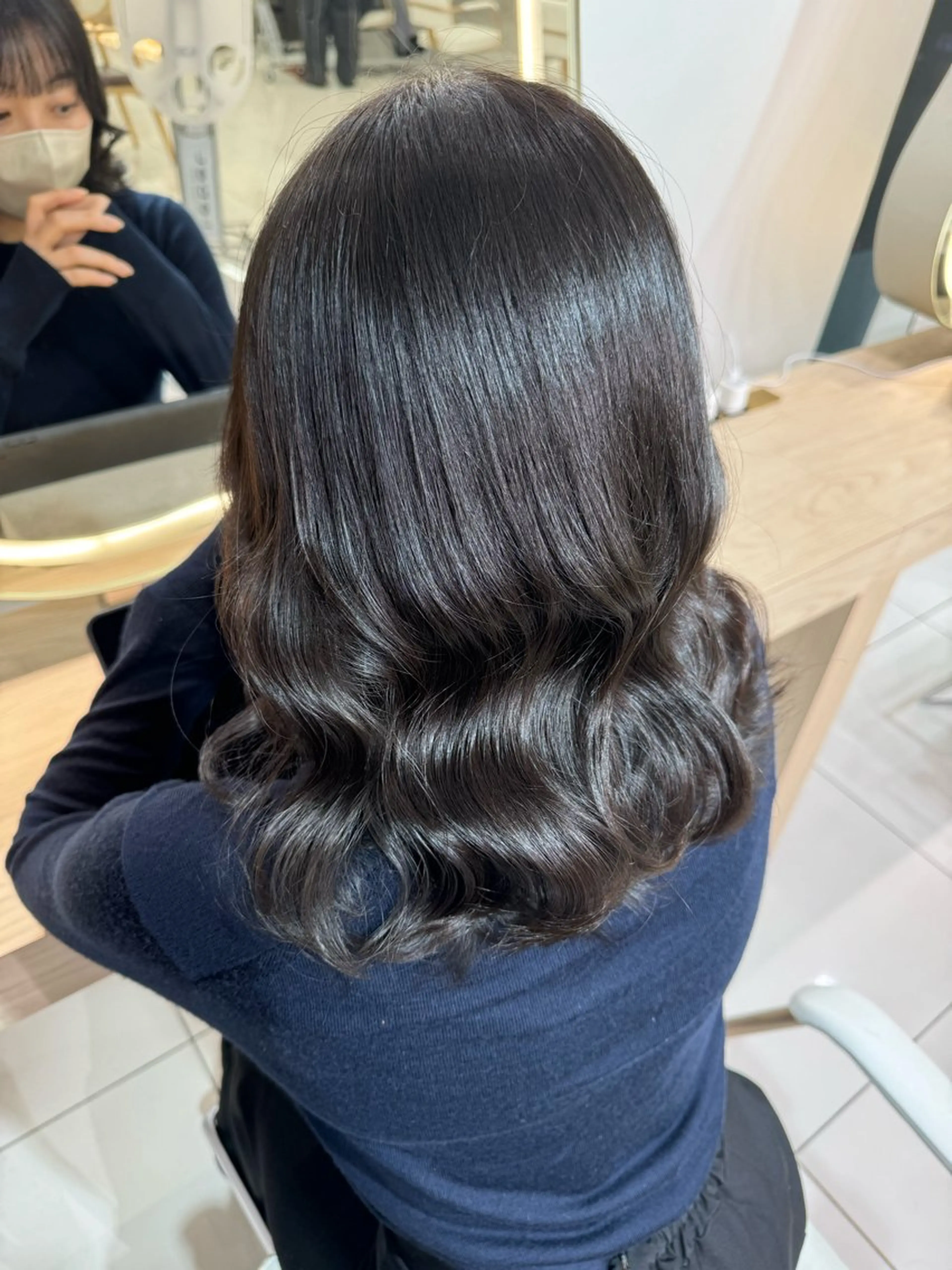 ミディアム 顔まわりカット/ カラー/西野和裕のヘアスタイル