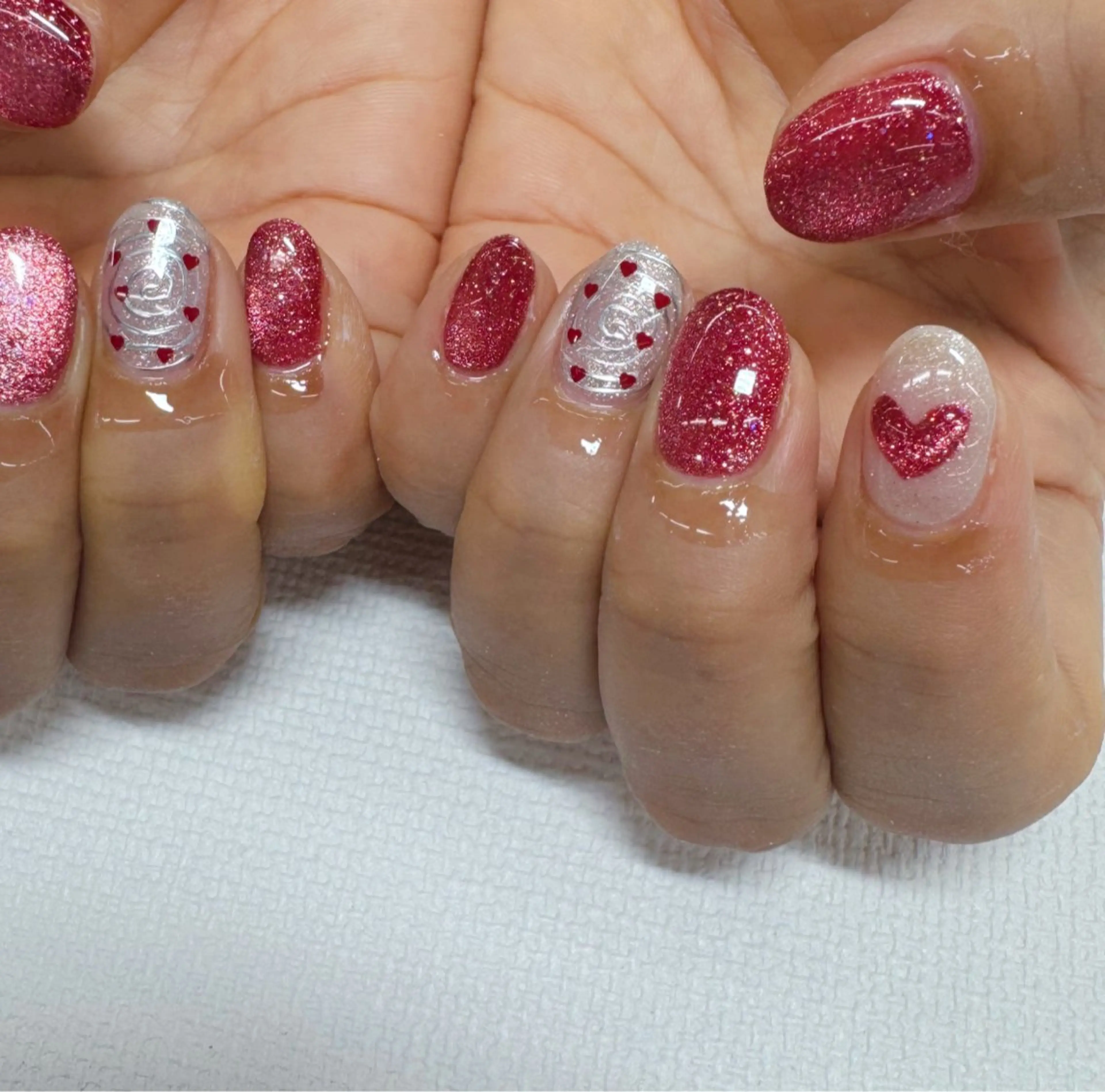 ネイル アートネイル フレンチネイル ハート ハンドネイル 【MAXKELLY】 Shiotaのネイルデザイン